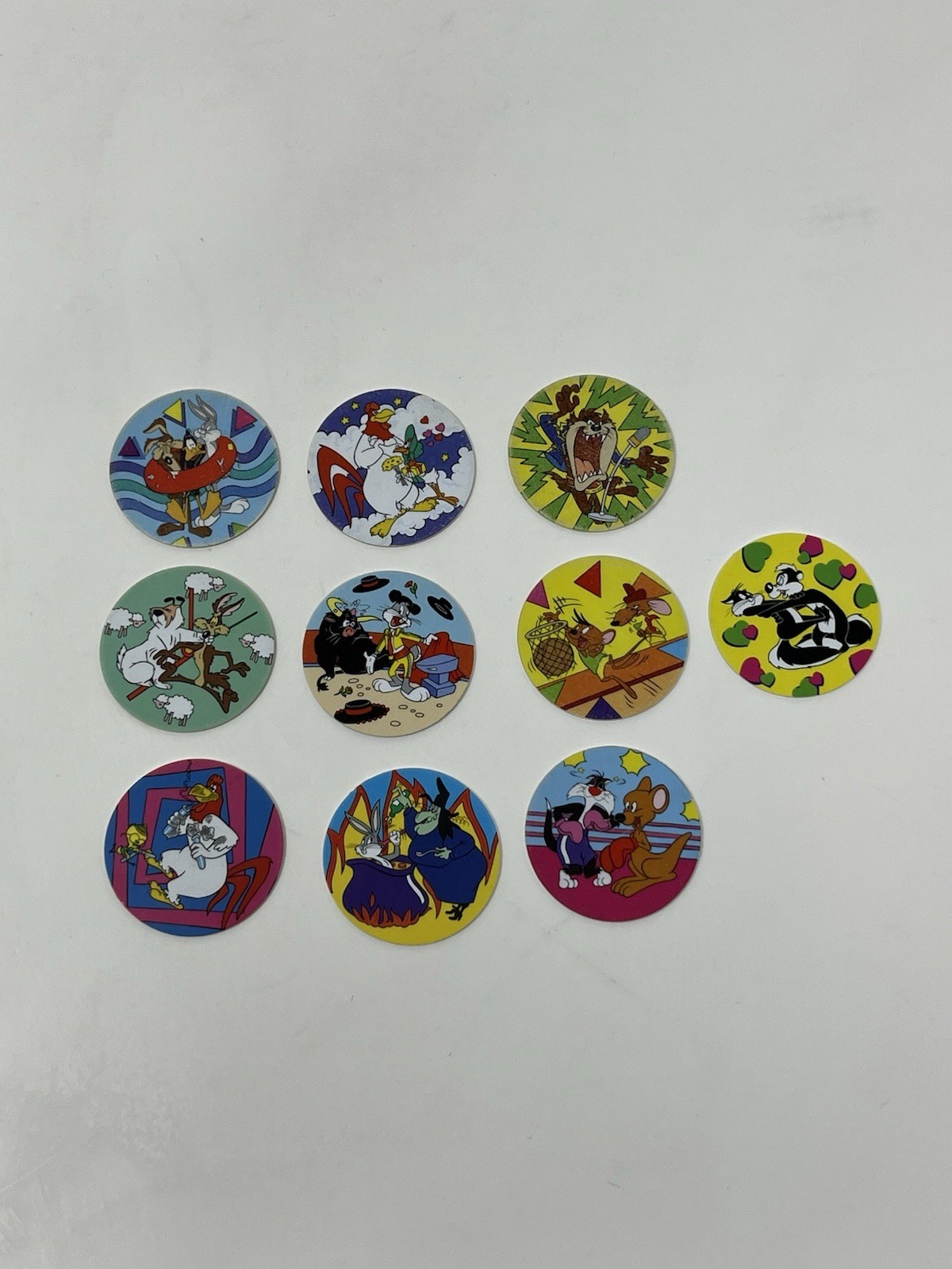Lot Of 10 Pogs Tazos 1995 Looney Tunes Vintage Chetoos Sabritas