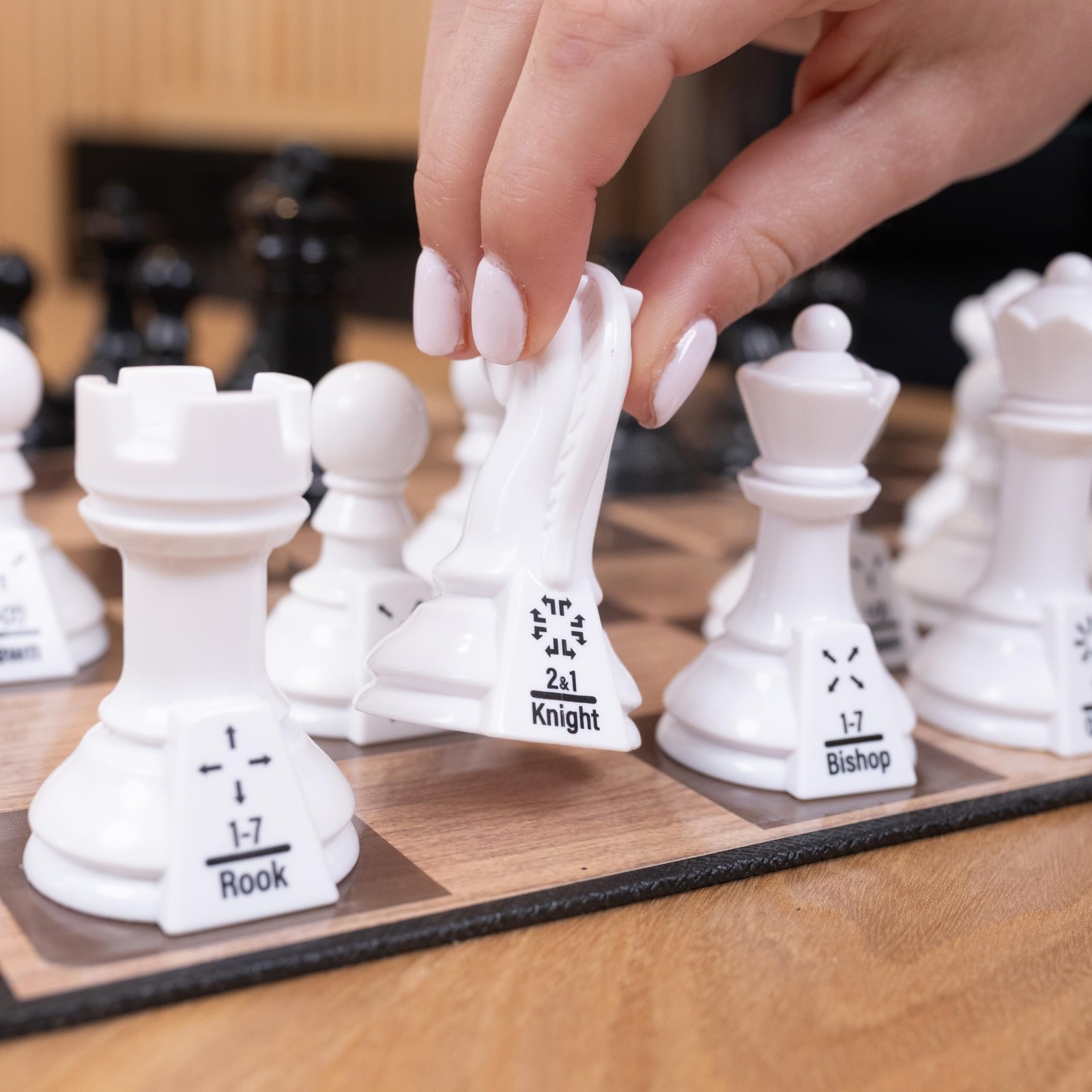 Games Chess Teacher Set Educational Chess Board with Movement Indicators, Pe…