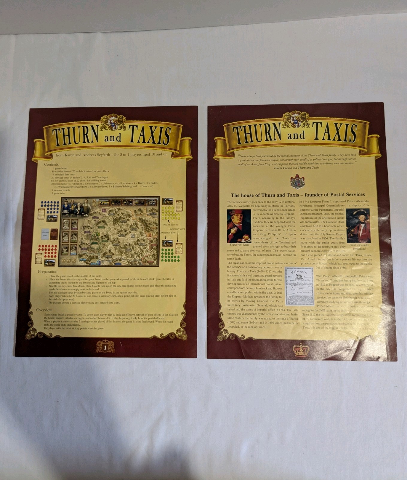 Thurn and Taxis Board Game Complete Rio Grande Games 2006