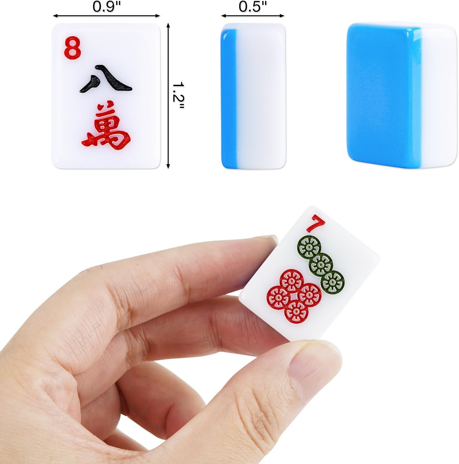 American Mahjong Tile Set, 166 Pcs 1.2″ Mahjong Tiles with 3 Dices 1 Instruction