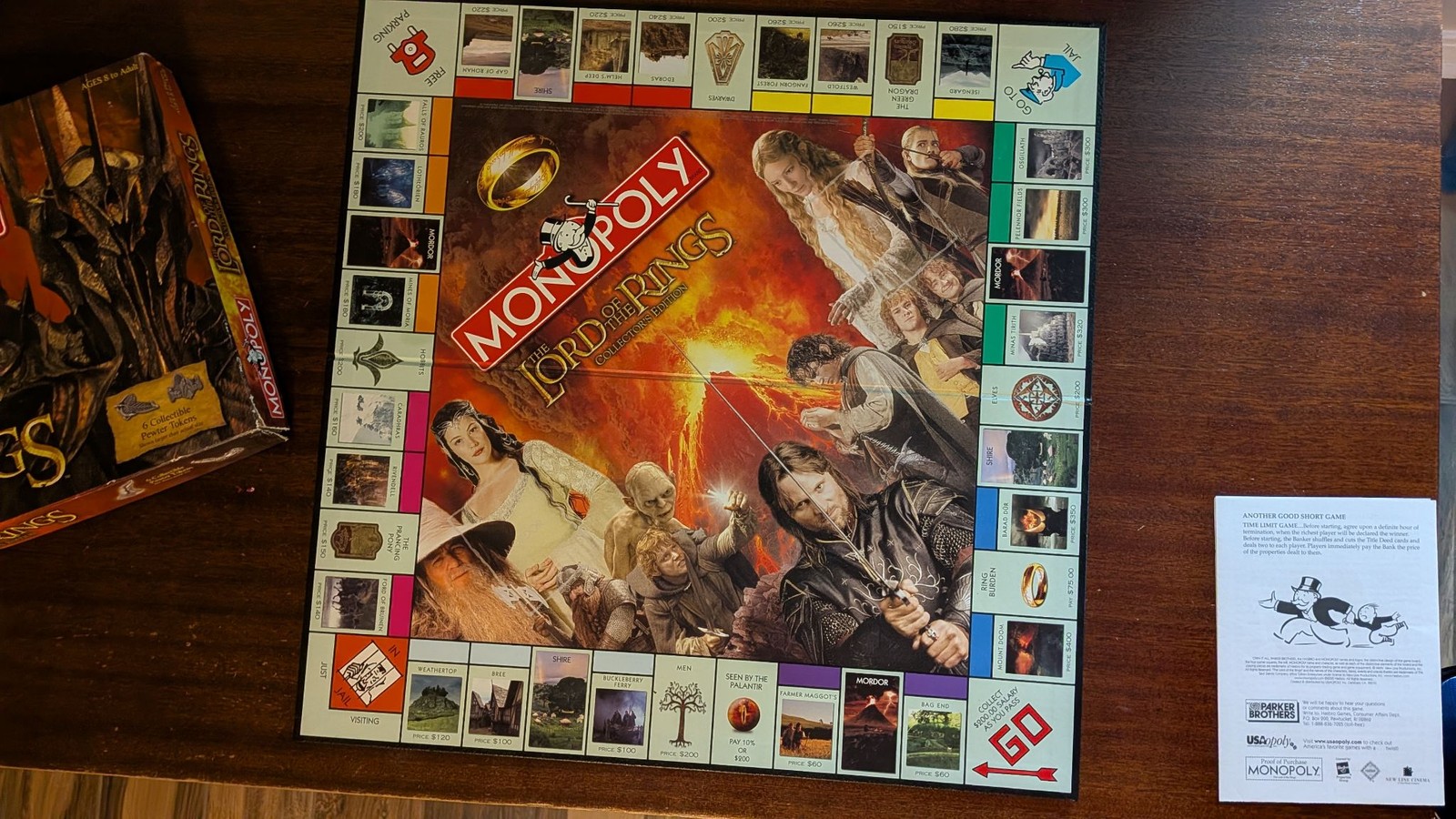 Monopoly The Lord of the Rings Collector’s Edition Board Game Parker Brothers