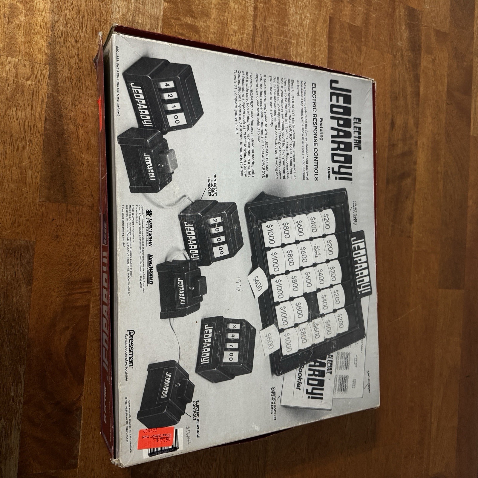 VINTAGE 1988 Electric Jeopardy Board Game Pressman Missing One Display Board Leg