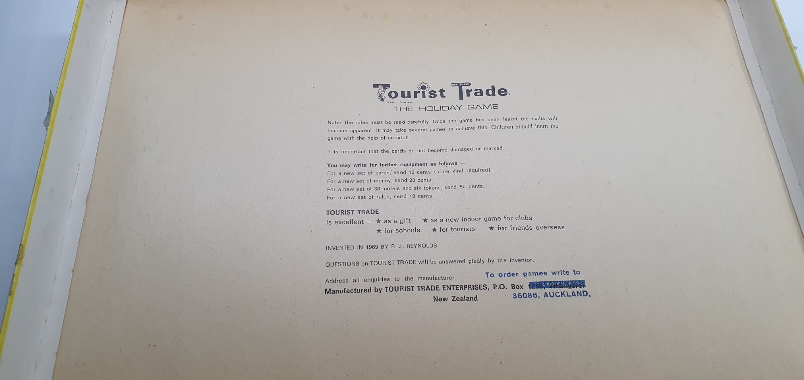 Retro The Holiday Game Tourist Trade New Zealand NAC Trans Tours board game Rare