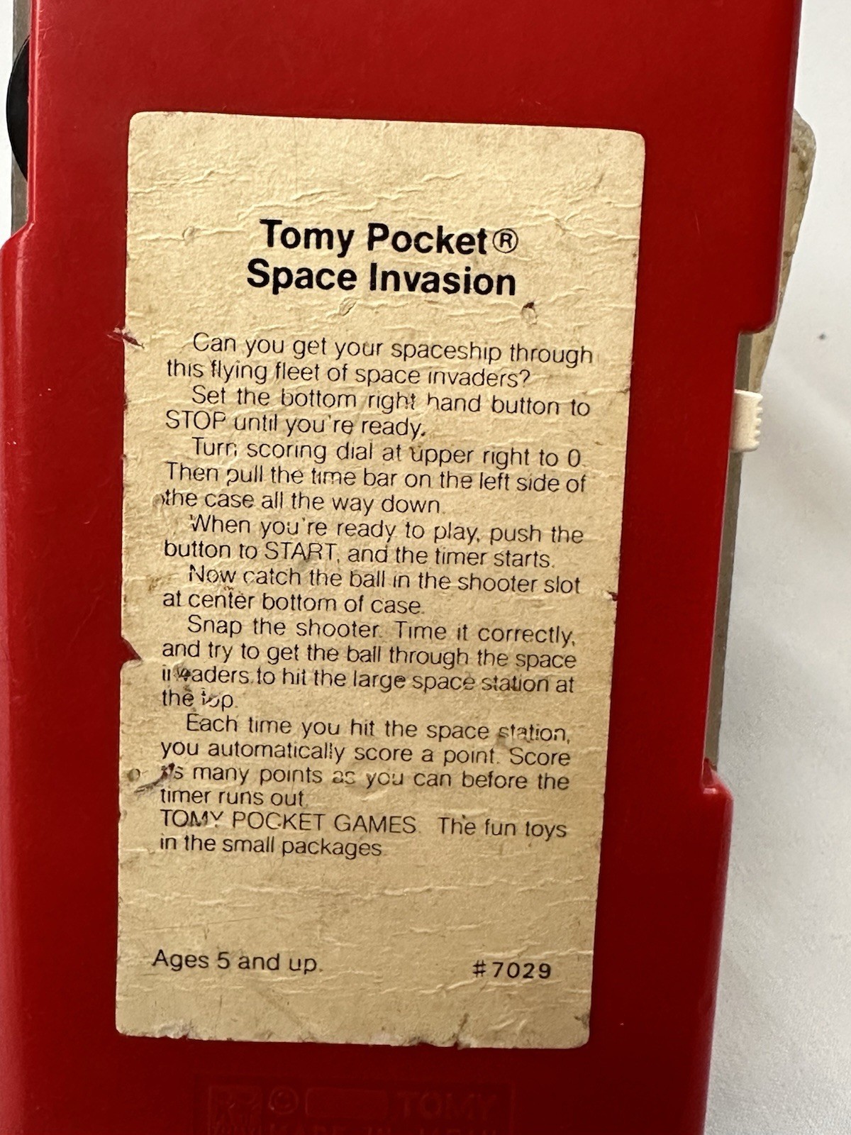 2 Vintage Ball Shooter Toy Game Tomy Pocket Space Invasion & Soccer Skill Shot