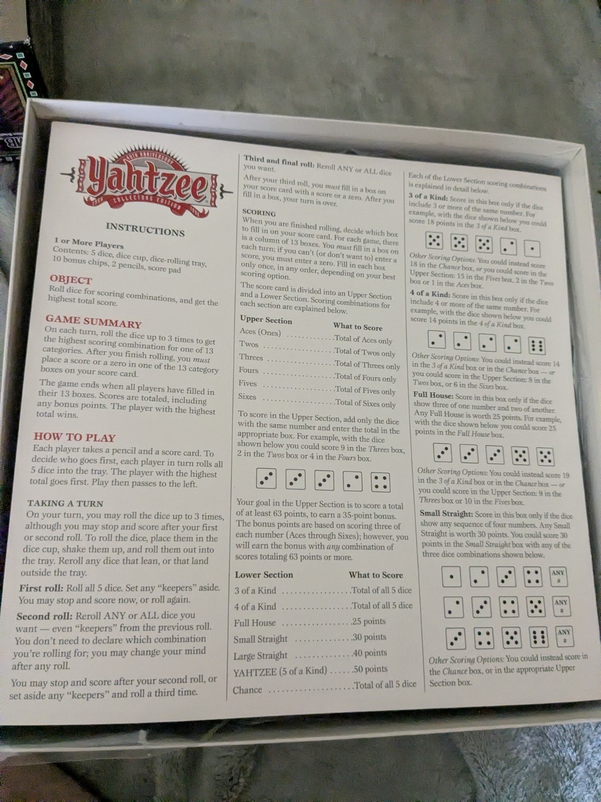 Yahtzee 40th Anniversary Collectors Edition Board Game Milton Bradley NEW