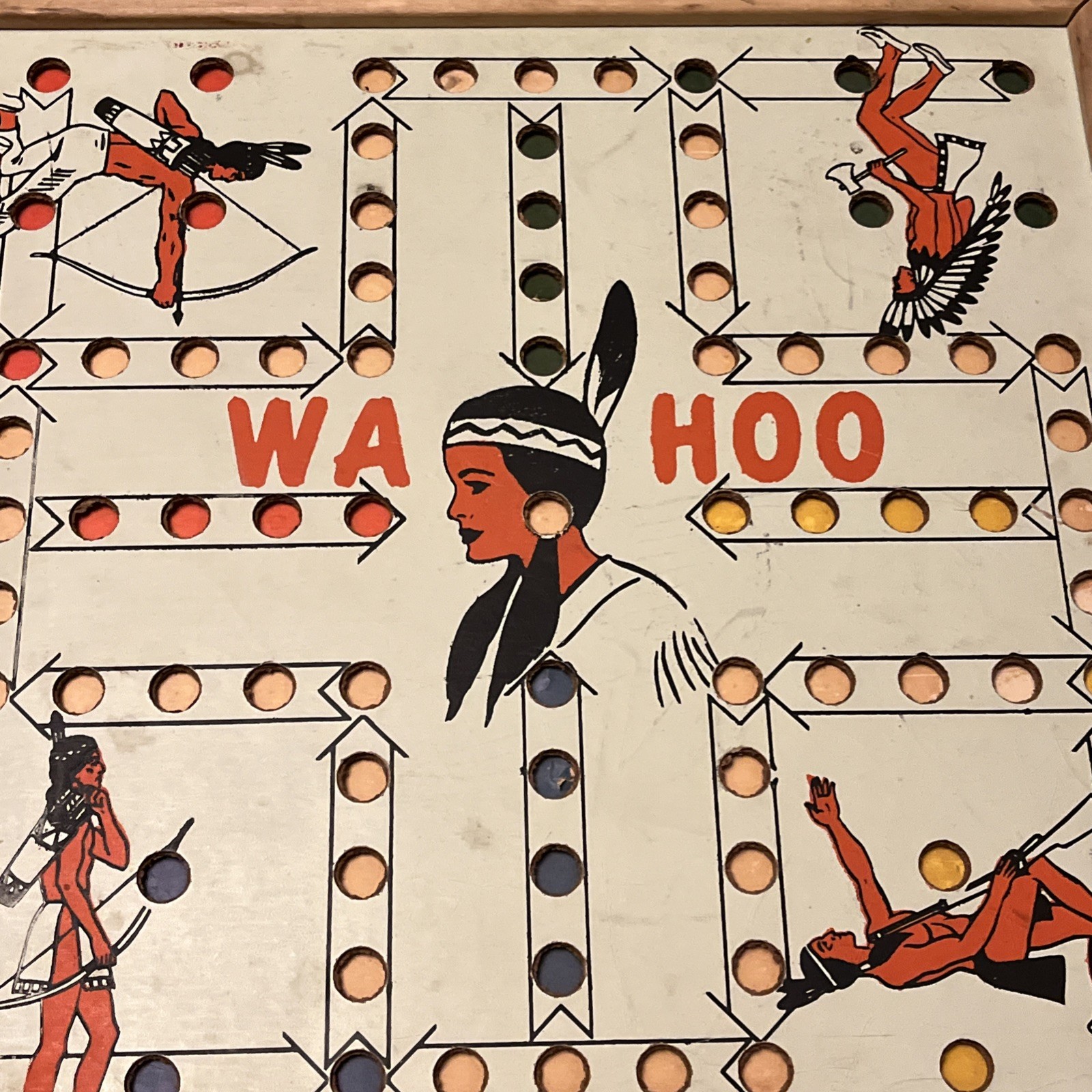 2 Vintage Creative Ideas Designs Inc. WA HOO Marble Checker Game, Texas Made