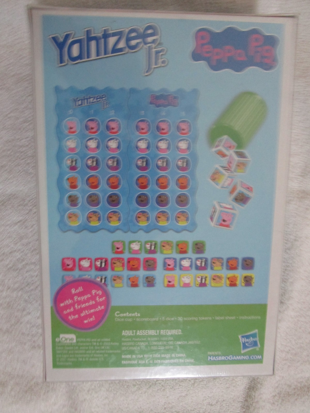 Peppa Pig Edition Yahtzee Jr. Board Game (2003, Hasbro)