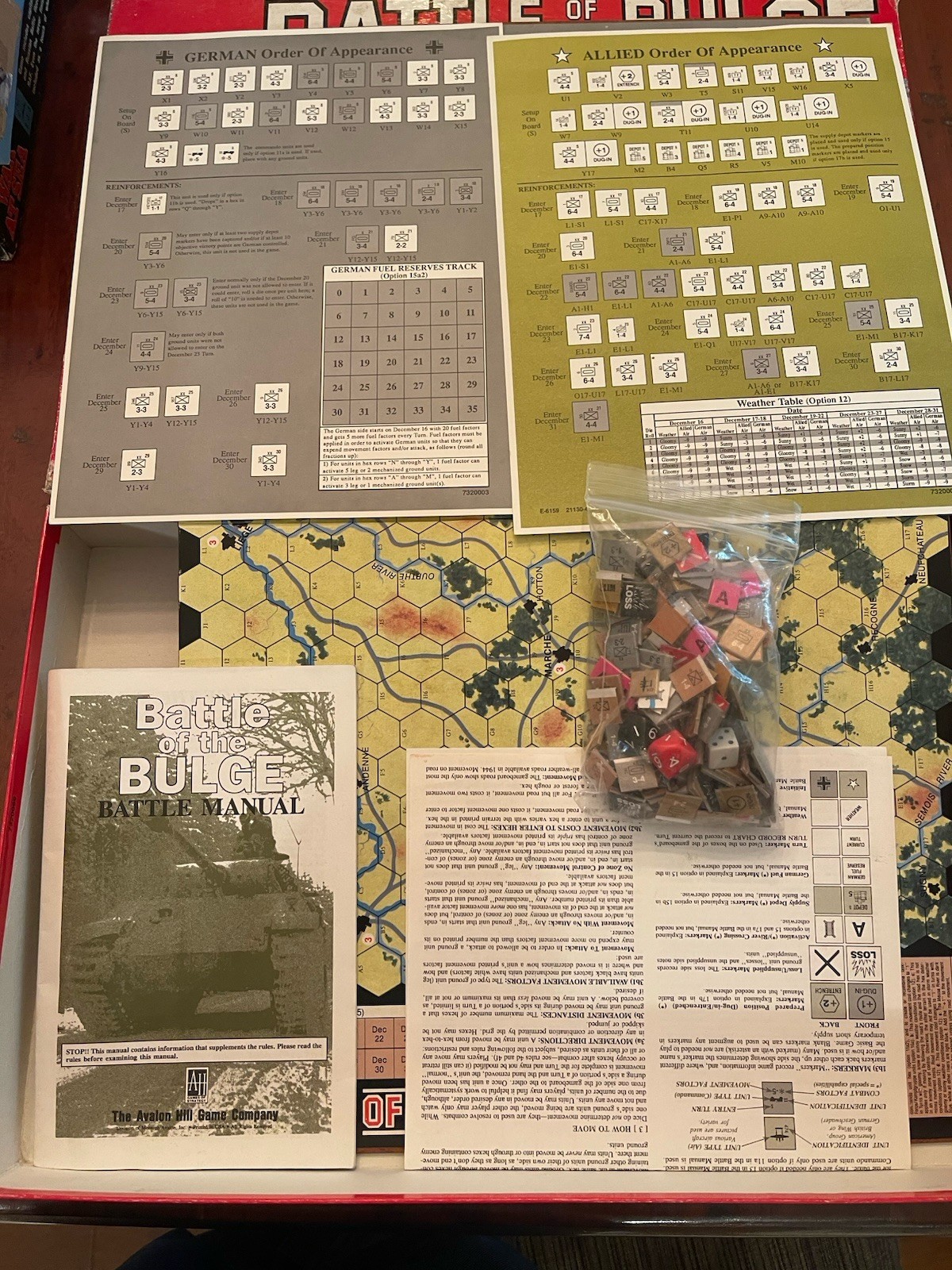 Avalon Hill Military Board Games Vintage Lot Of 3 War @ Sea, Mustang, Battle Of