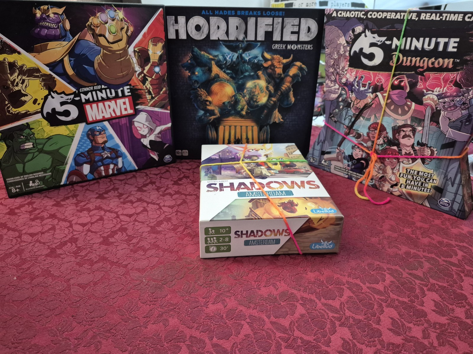 Horrified Shadows Amsterdam 5-Minute Marvel & Dungeon Board Game Bundle Lot 4