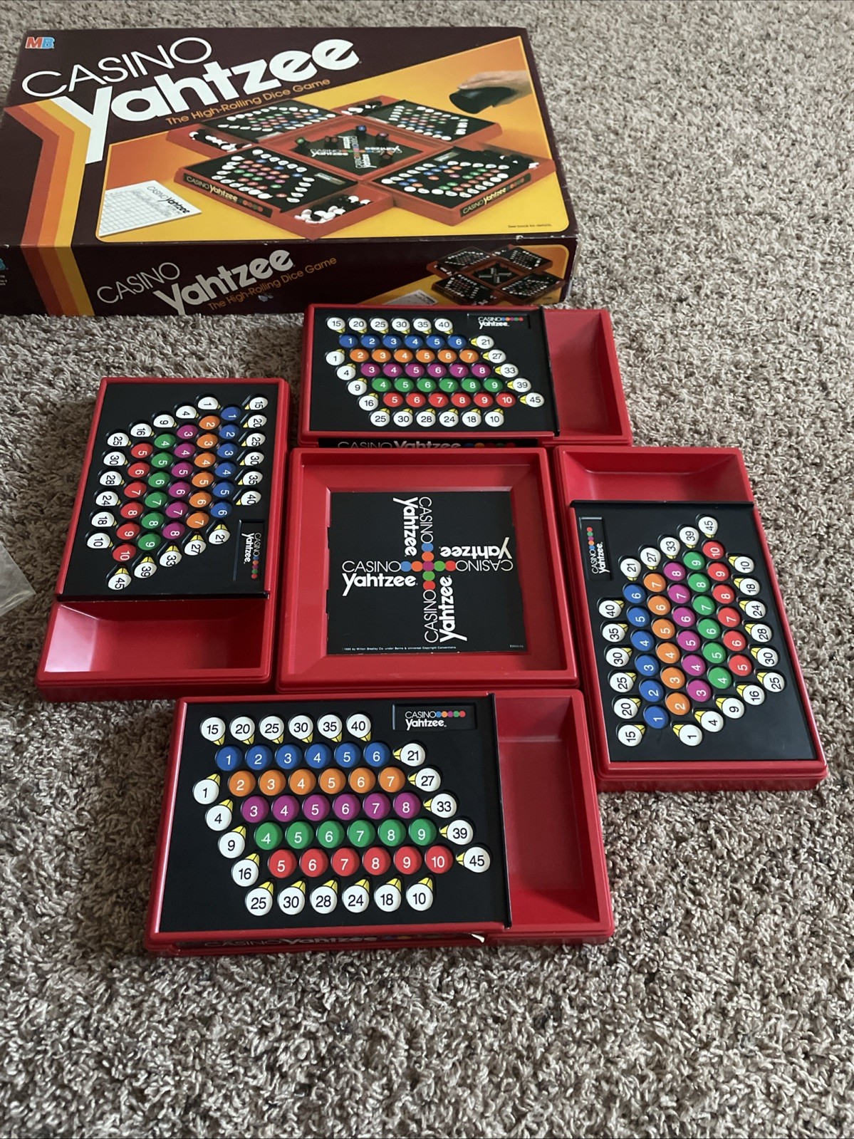 Vintage 1986 Casino Yahtzee Game by Milton Bradley 100% COMPLETE Nice!