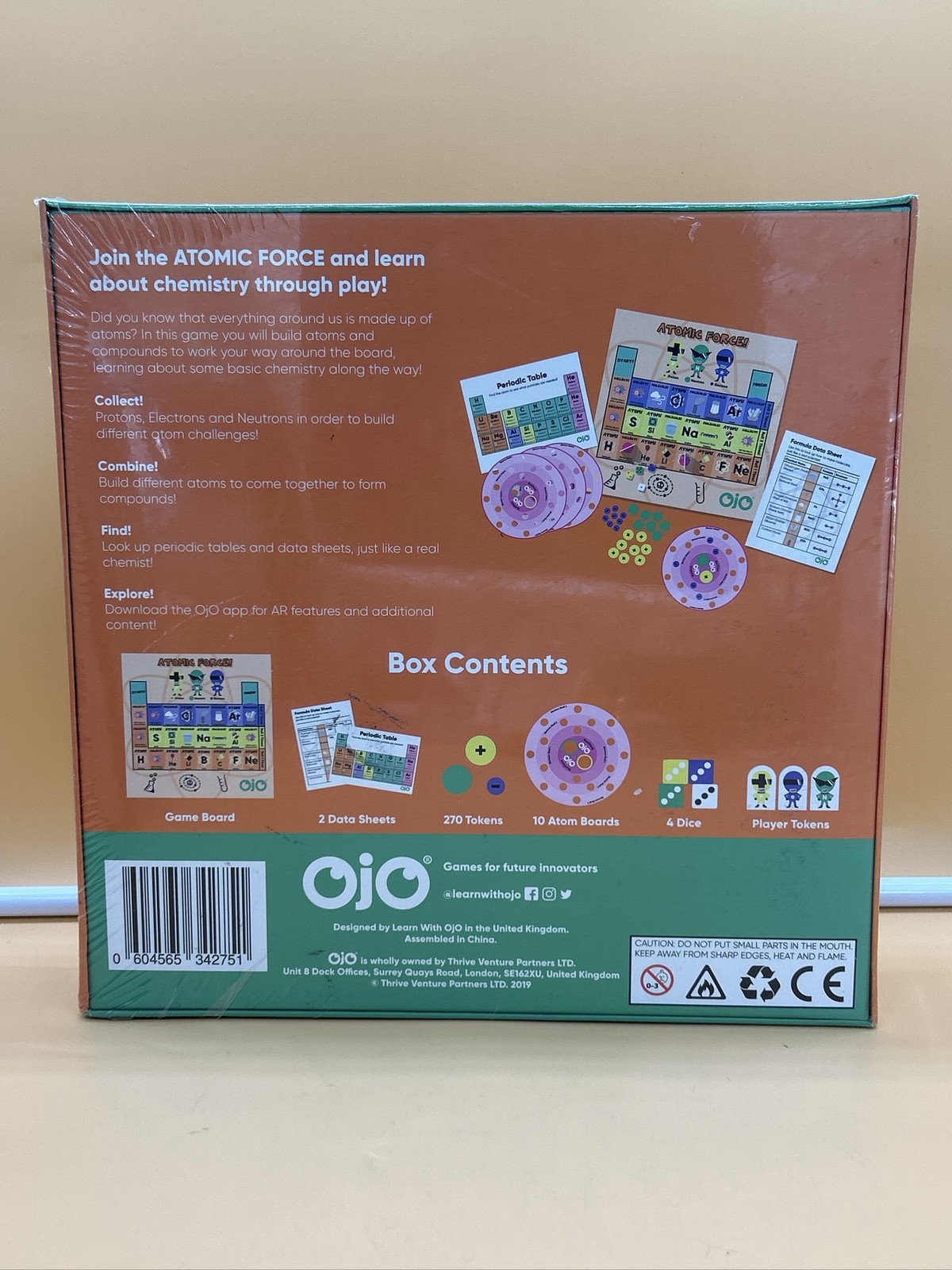 OjO Atomic Force STREAM Chemistry Game Kids 6+. UNWRAPPED For future innovators.