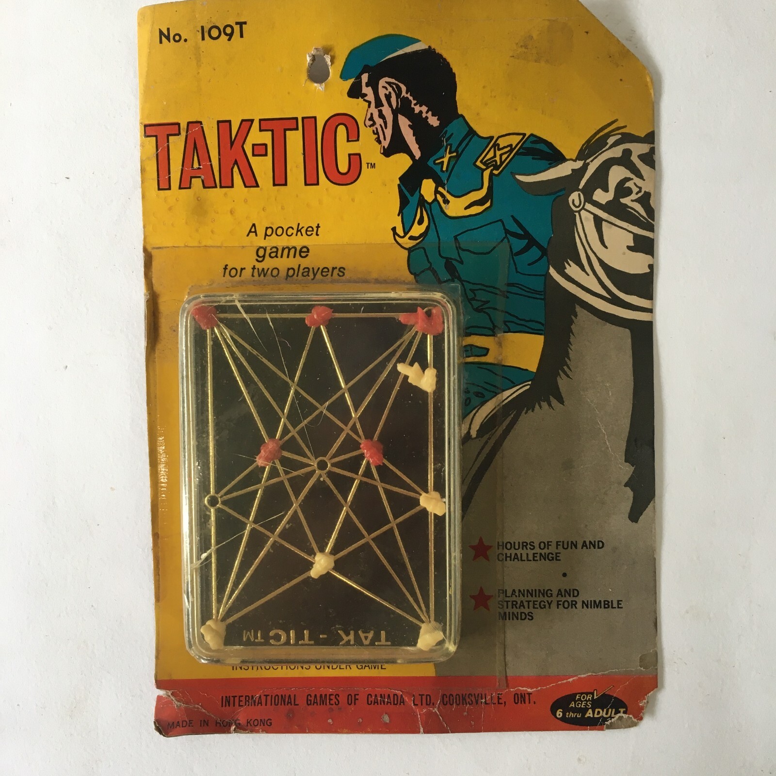 Tak-Tic Pocket Game No. 109T International Games Vintage Hong Kong 1960s New