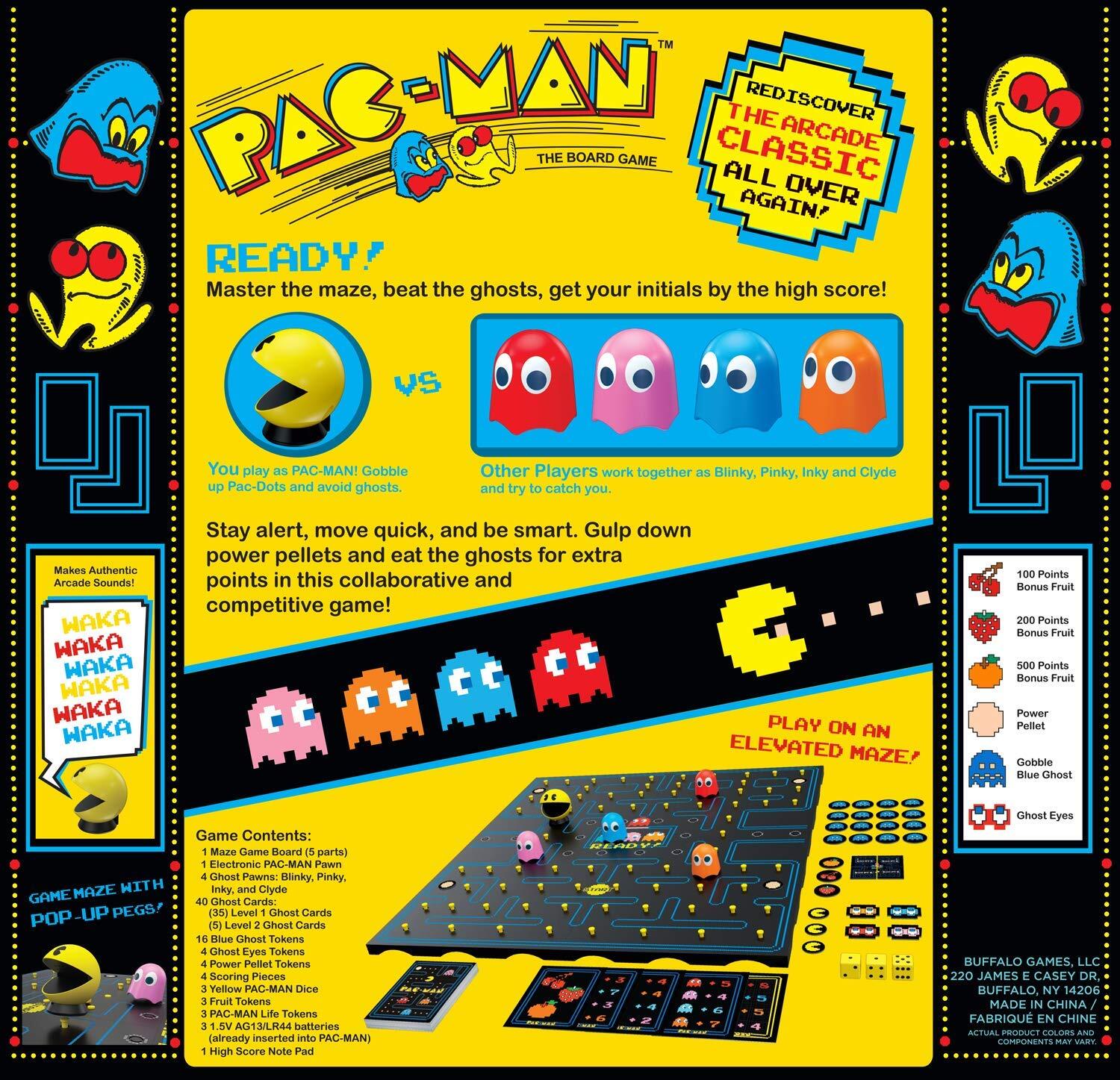 Pac Man Board Game Classic Arcade Experience 2 to 5 Players Ages 10 Plus