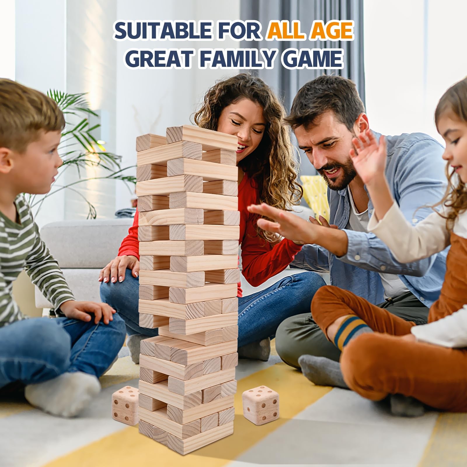 Megwoz Giant Tumble Tower Games for Kids and Adults 57 Blocks New Zealand Pin…