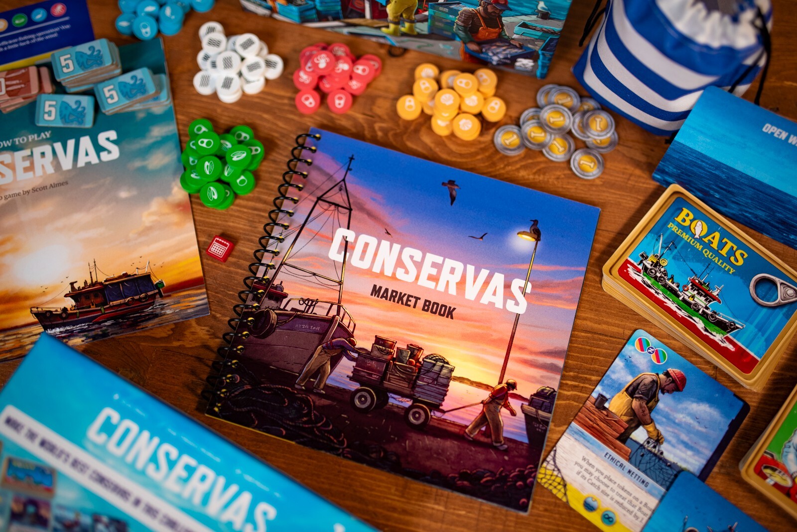 NIS Conservas Board Game – Challenging nautical themed solo bag building