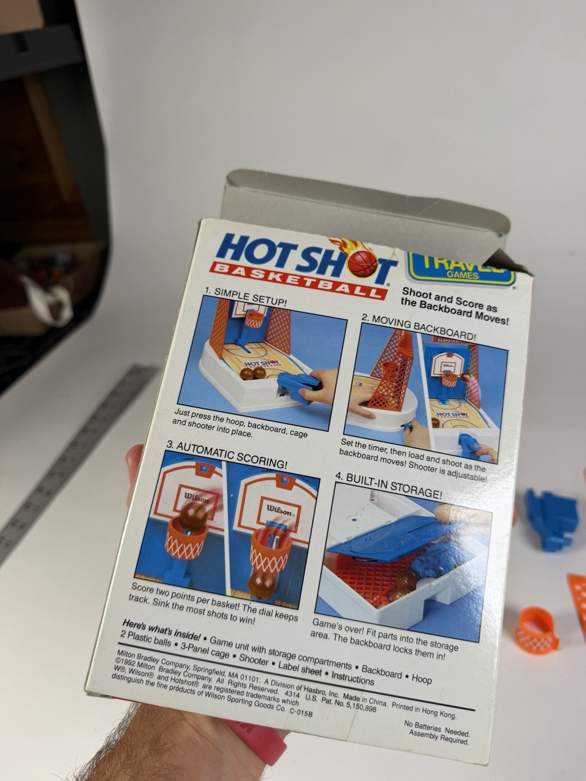 Hot Shot Basketball Vintage 1992 Motorized Travel Game Milton Bradley