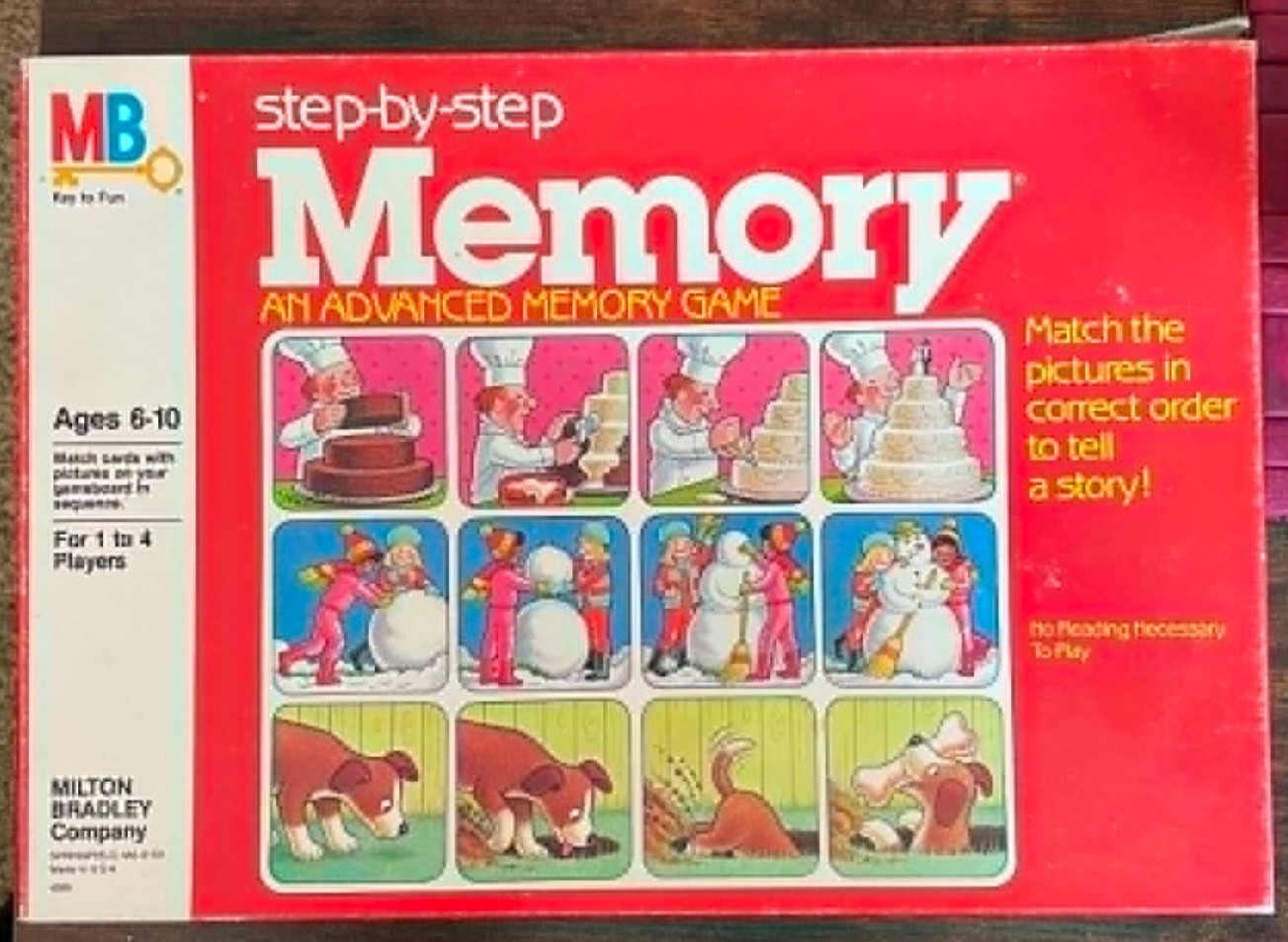 Vintage 1983 Milton Bradley Step-by-Step Memory Game with Box Complete GA1