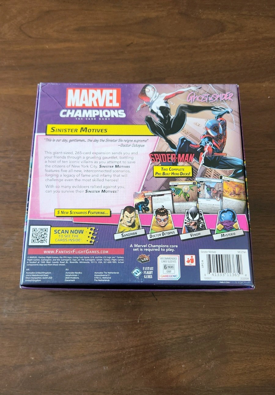 Marvel Champions Sinister Motives Campaign Expansion Complete Set Used OOP