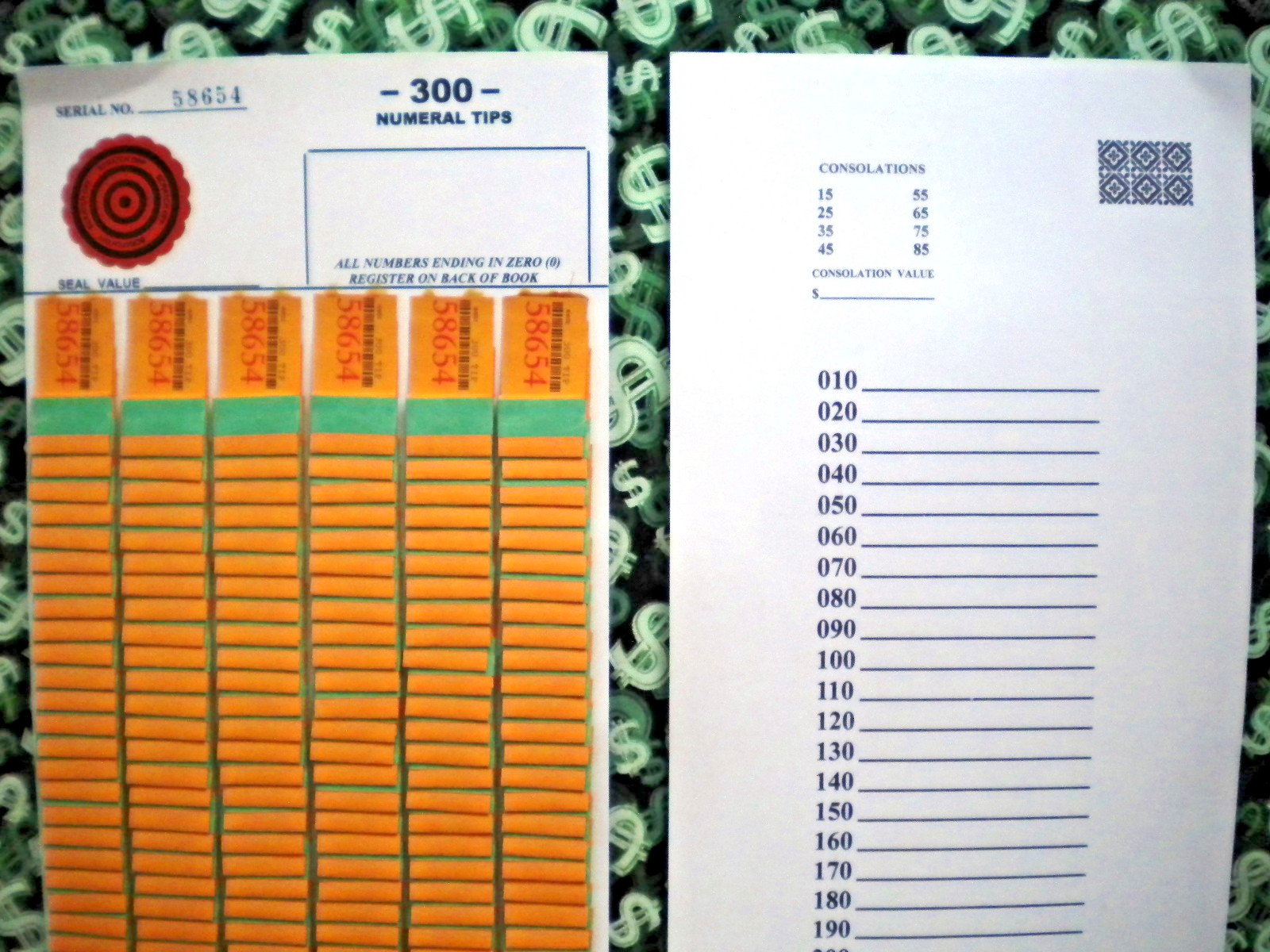( 4 Lot ) 300 Singles REGULAR “NOT Sure” TIP BOARD {010-300} Pull Tab Jar Ticket