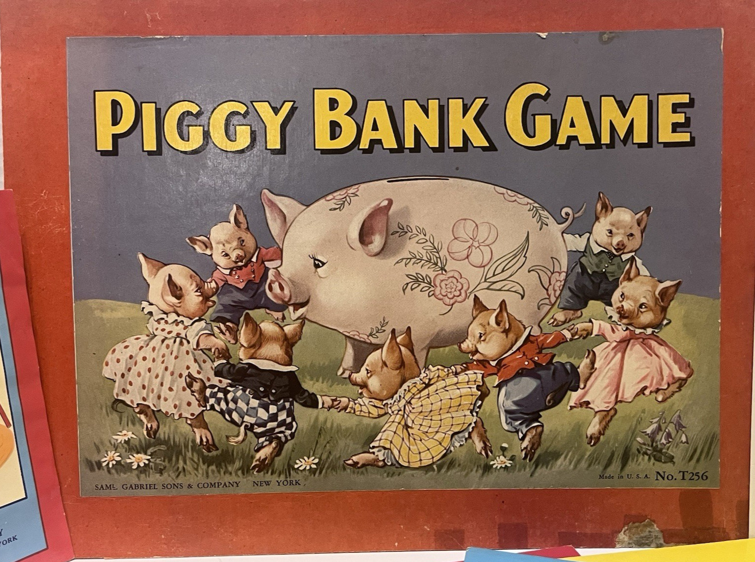 1930’s Vintage Samuel Gabriel & Sons Piggy Bank Game, T-256, no coins; no box