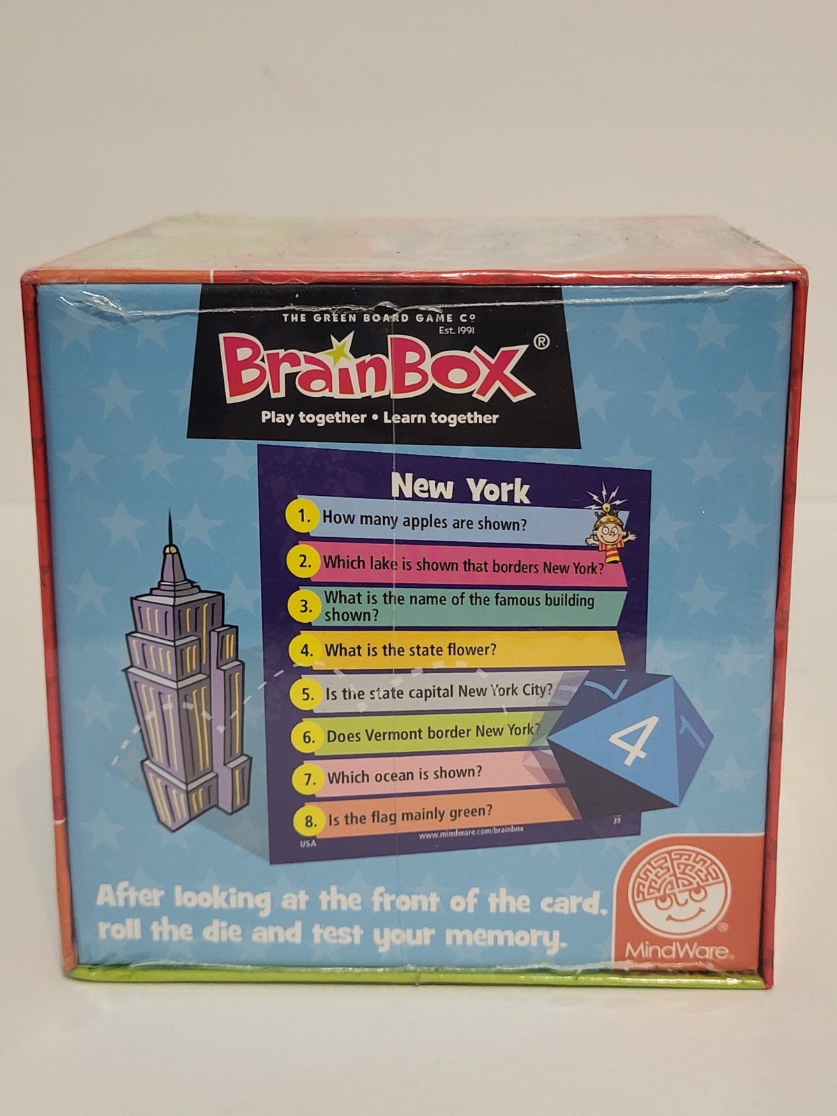 Game Brain Box All Around The World – 1 or more players Ages 8+ MindWare – NEW