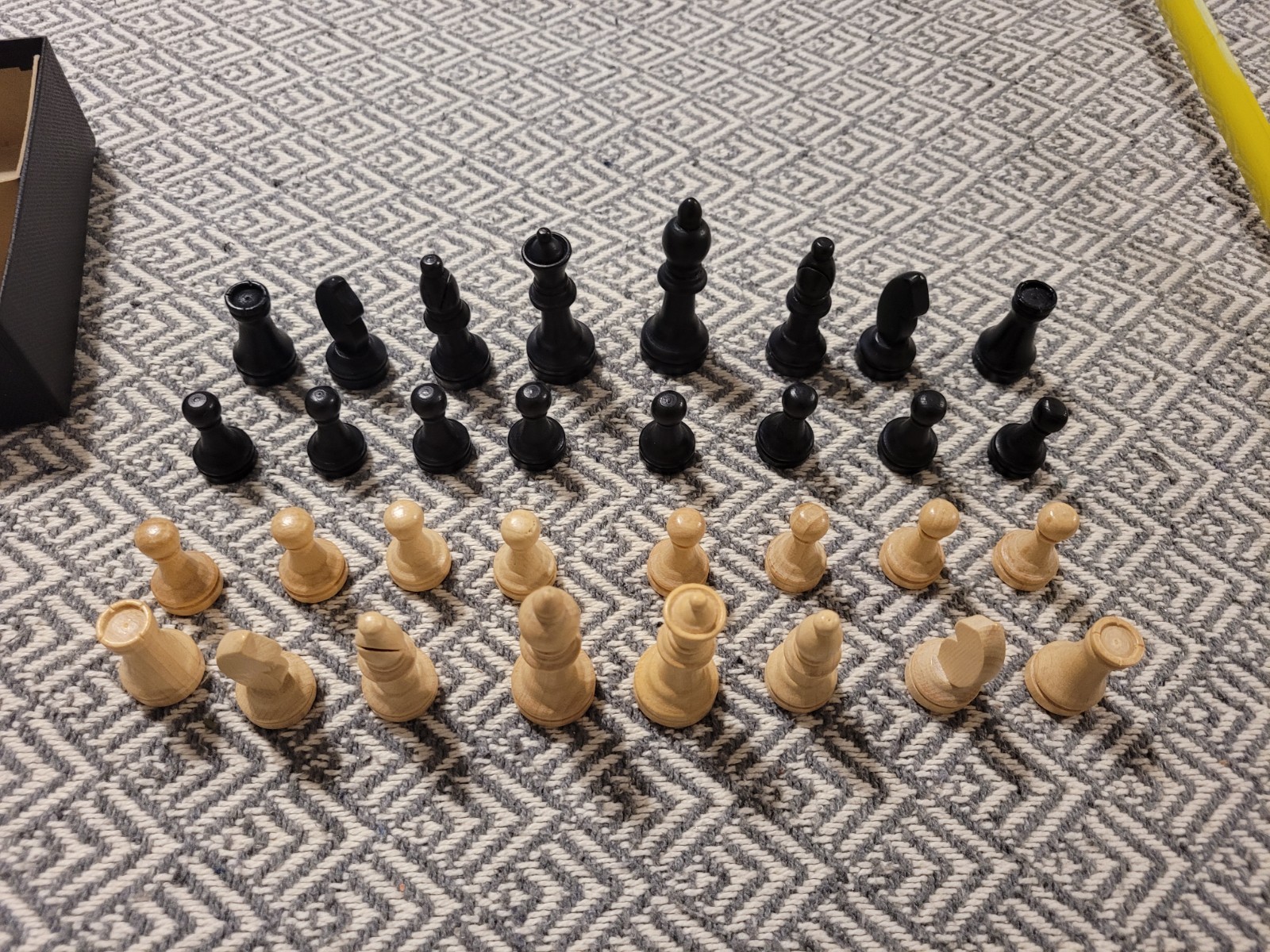 Vintage 1950s Chessman Pieces Milton Bradley Original Box And Instructions