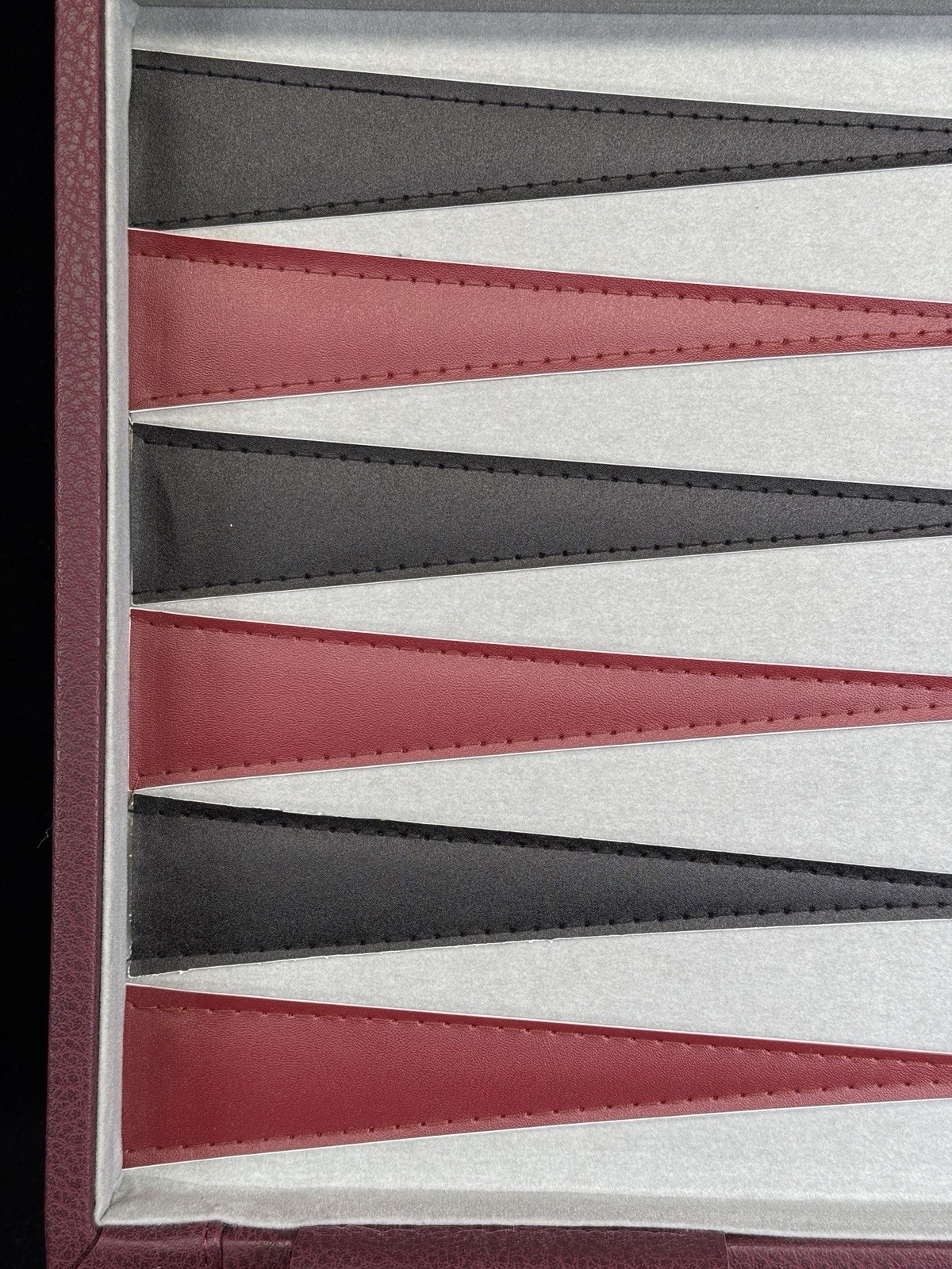 WE Games Burgundy/Black Leatherette Backgammon Set 11 X 18” Closed