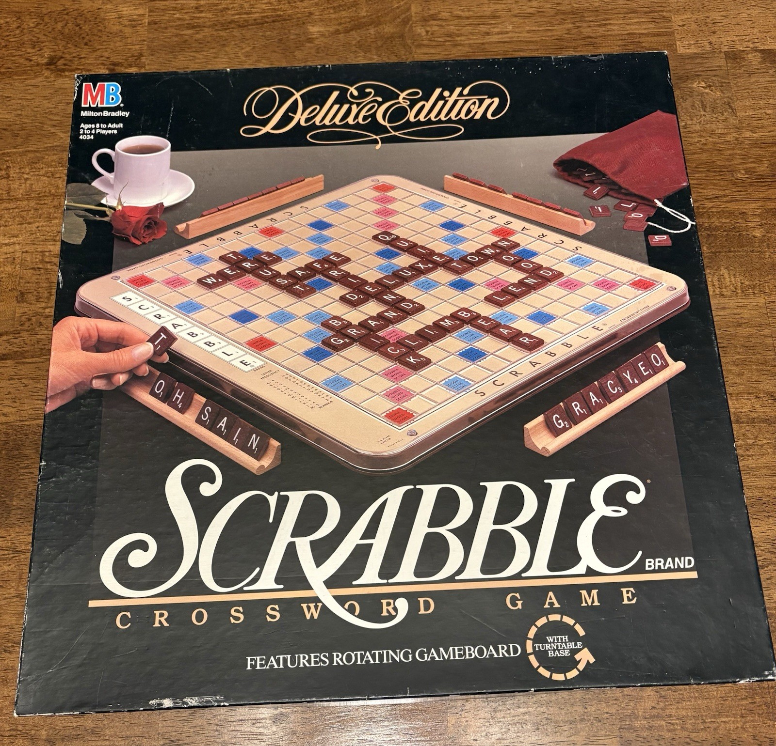 Scrabble Deluxe Edition Crossword Game #4034 1989 Vintage