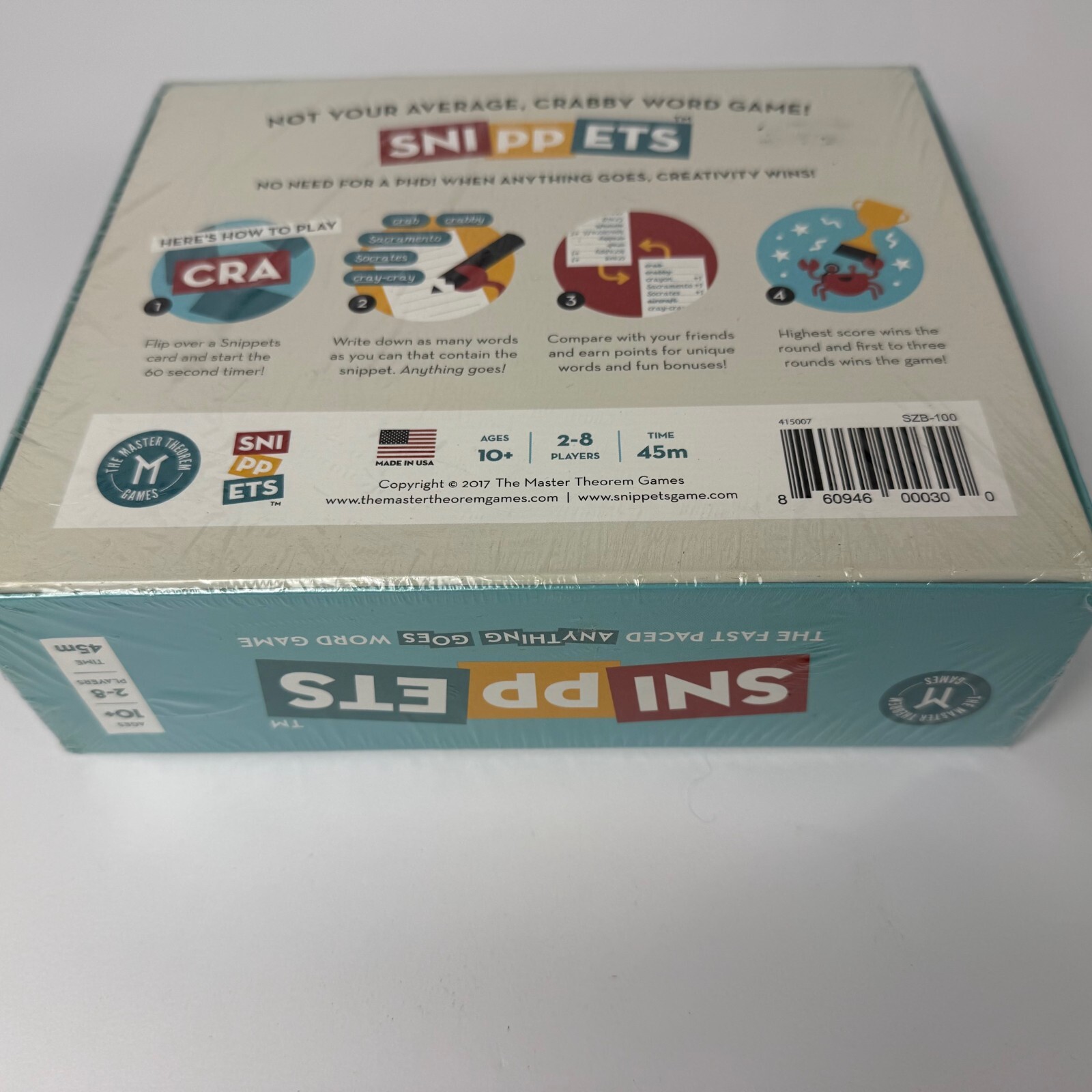 Snippets – The Fast Paced, Anything Goes Word Game, Board Game Brand New