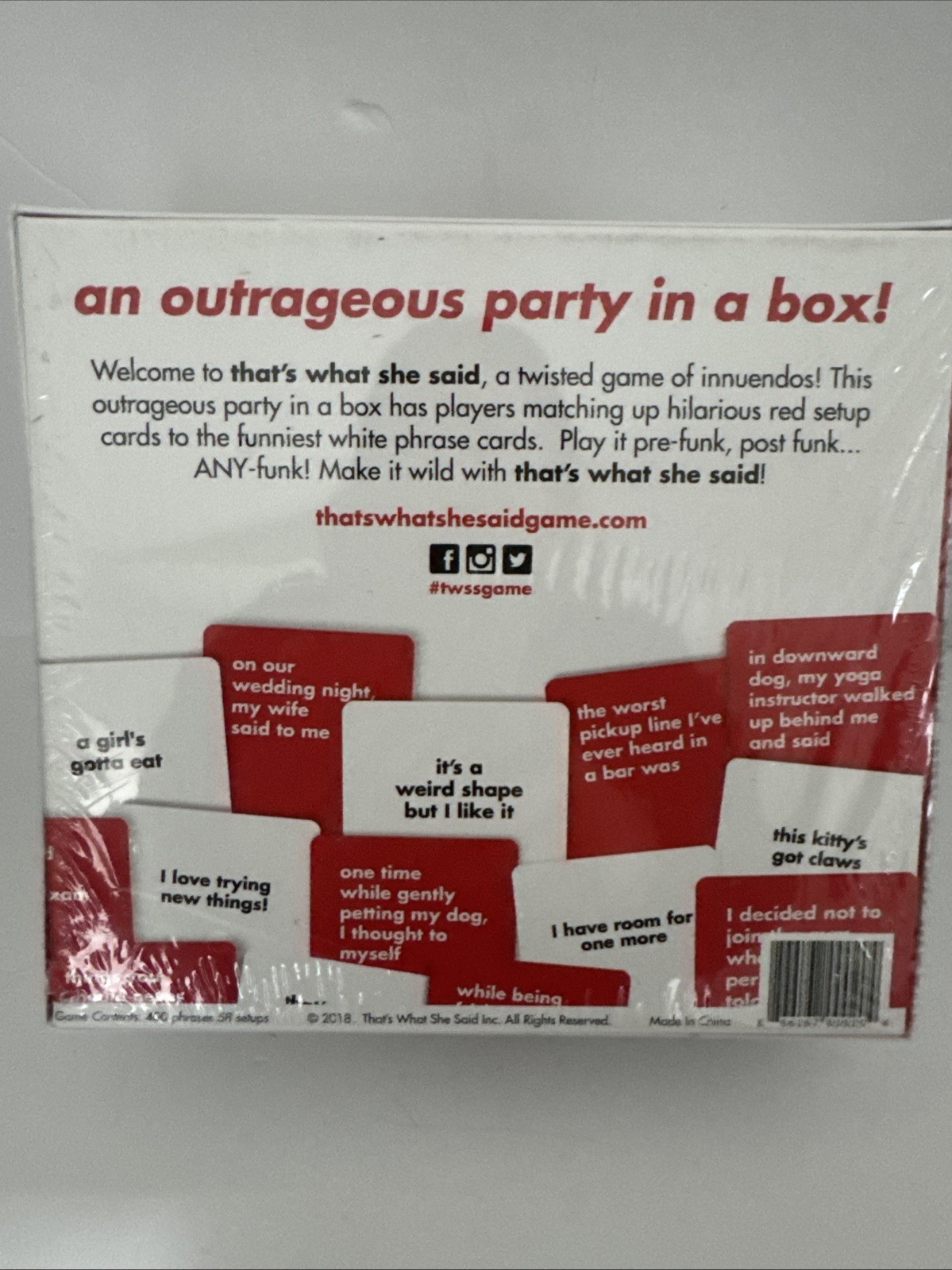 That’s What She Said – The Party Game/Board Game – NEW SEALED!