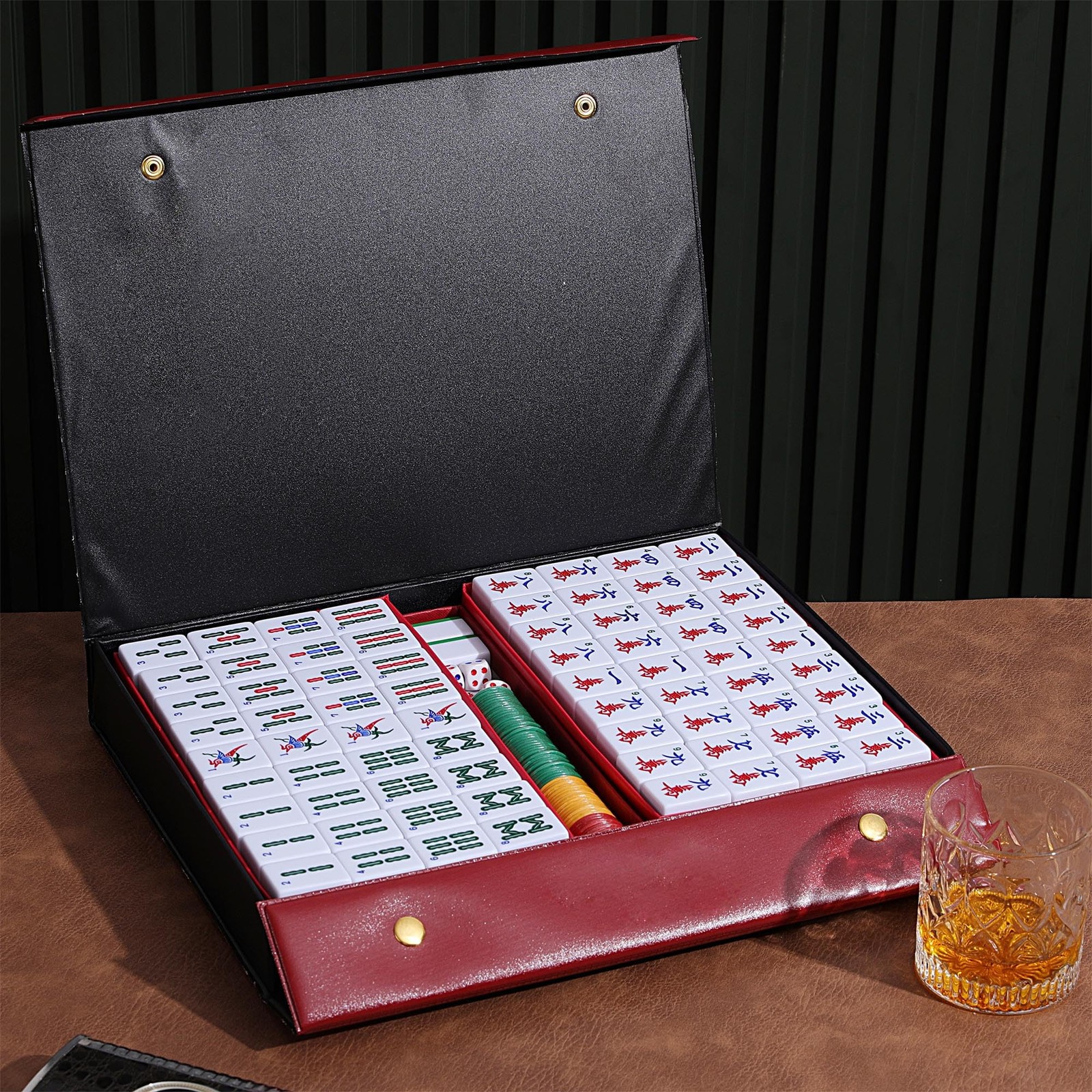 Mose Cafolo Chinese Mahjong Set X-Large 146 Numbered Melamine 1.5 Large Size