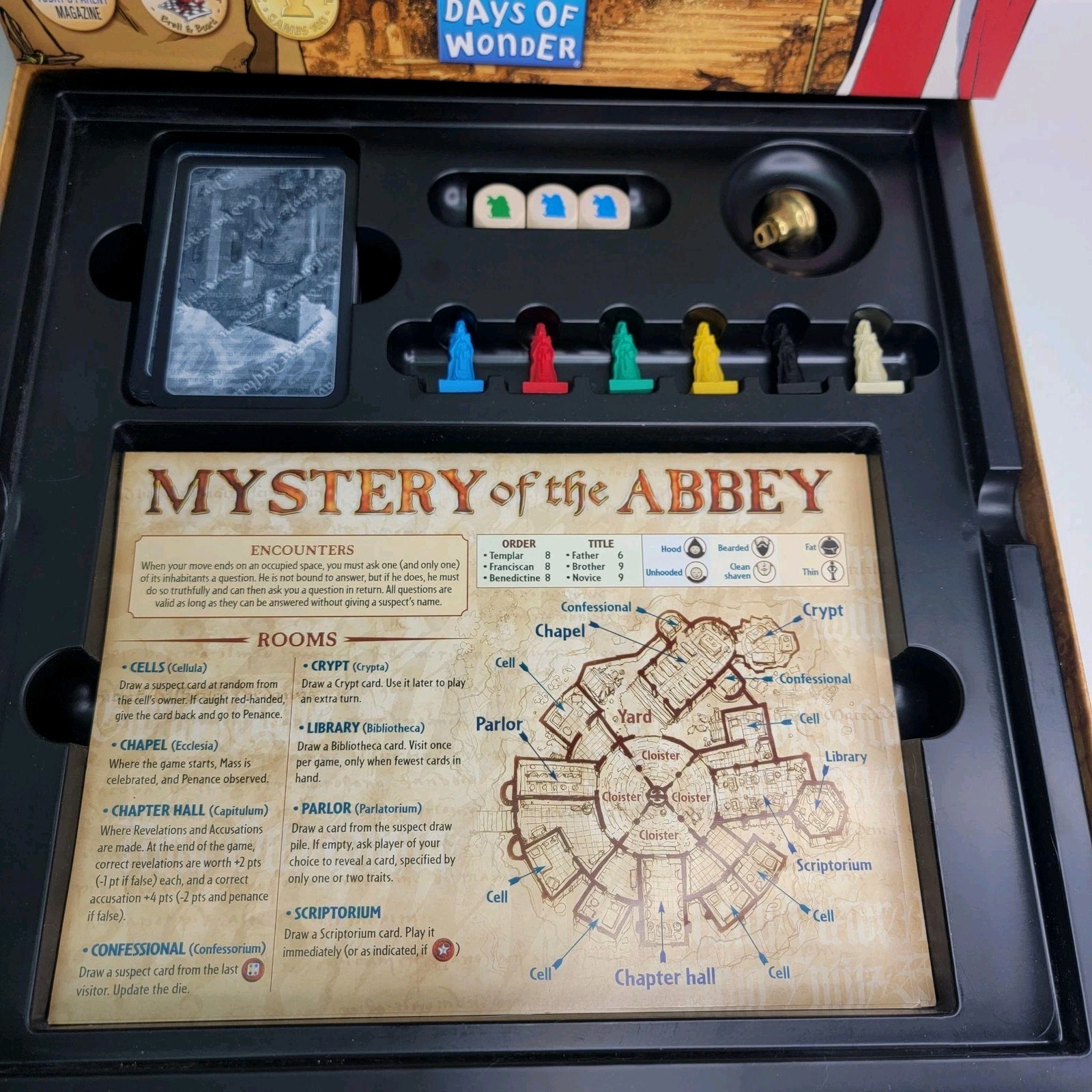 Vintage Mystery Of The Abbey Board Game Complete Days Of Wonder Deduction Crime