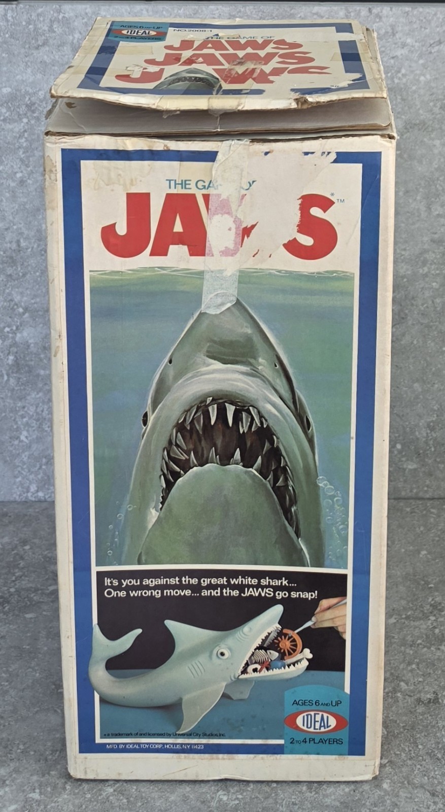 Vtg 1975 Ideal Universal Pictures Game of Jaws Shark Game 95% Complete FREEUSHIP