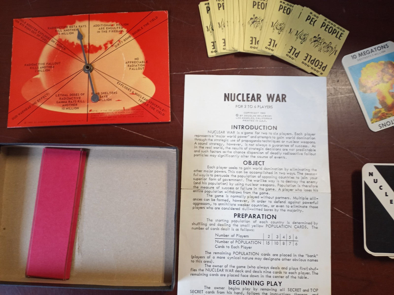Flying Buffalo Nuclear War Card Game Original Box VTG 1965 Douglas Malewicki
