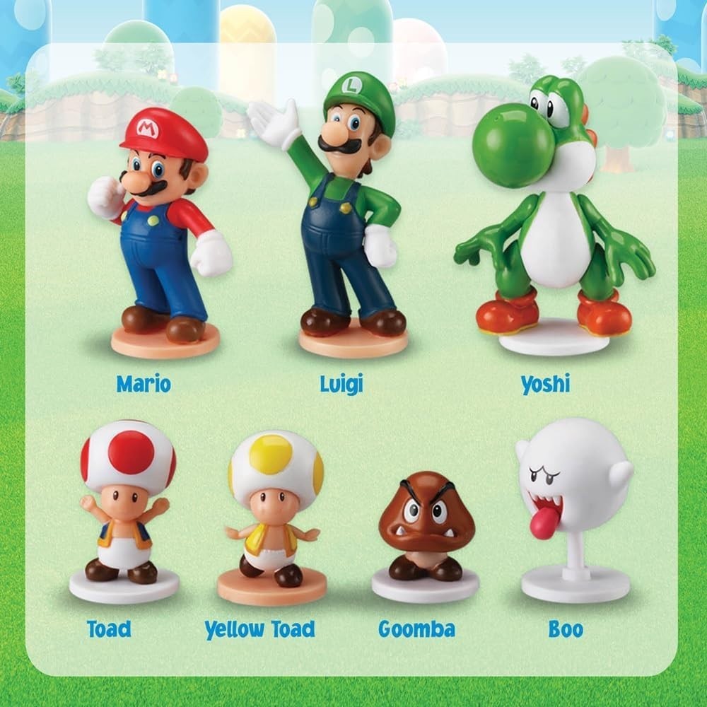 Super Mario Blow Up! Shaky Tower Balancing Game with 7 Collectible Figures