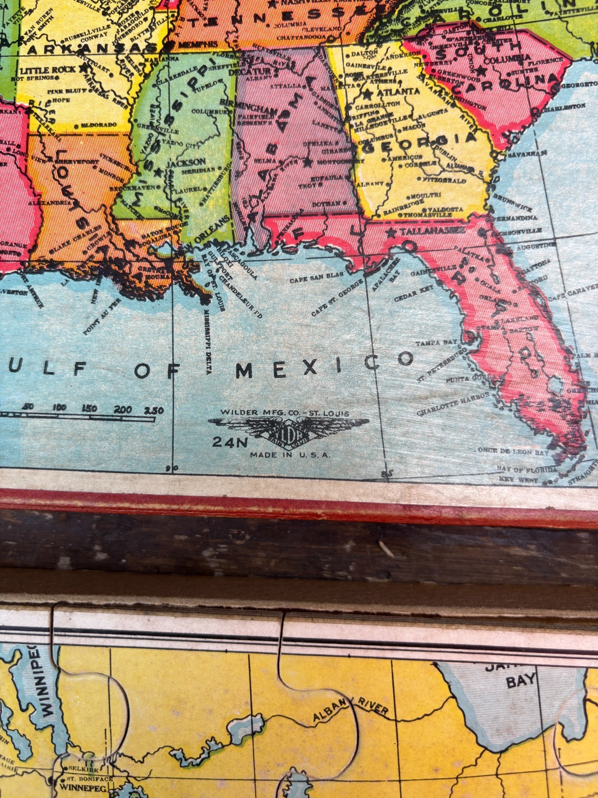 Vintage Map of the United States puzzle Wilder Co. No 24N Complete!