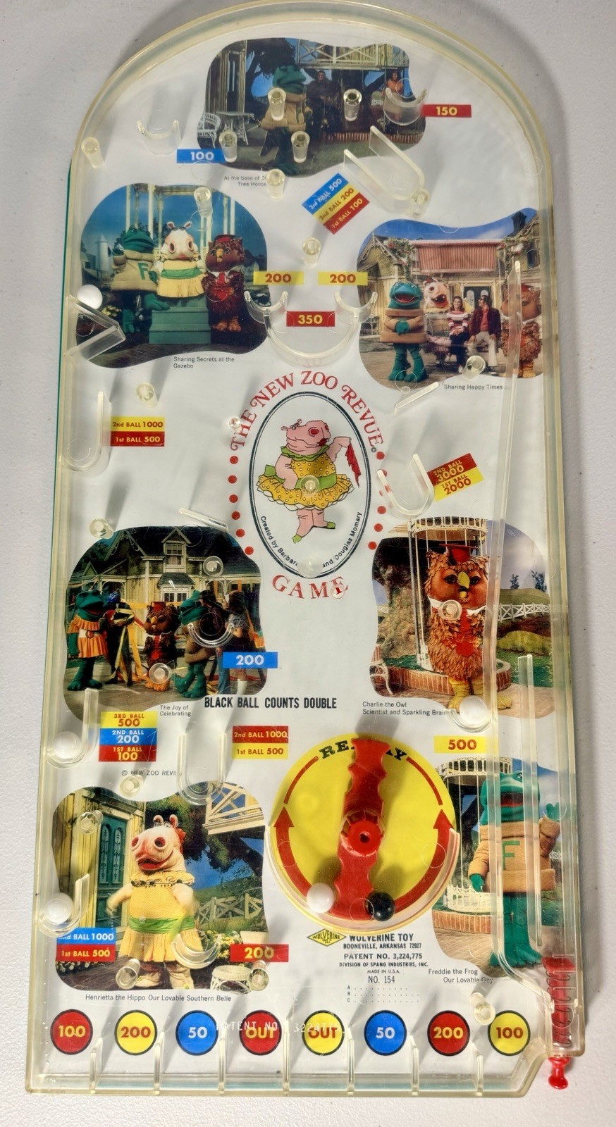 VINTAGE 70’S THE NEW ZOO REVUE TIN PINBALL GAME BY WOLVERINE TOYS 1970 TOY HTF