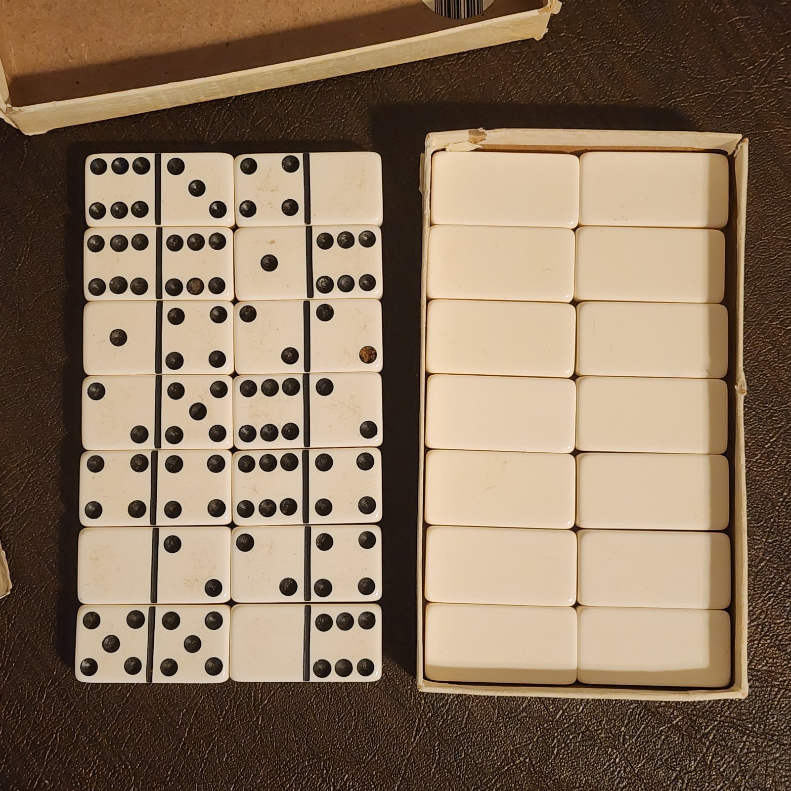 2 Vintage Puremco Marblelike Dominoes Professional Extra & Super Thick 816 Set *