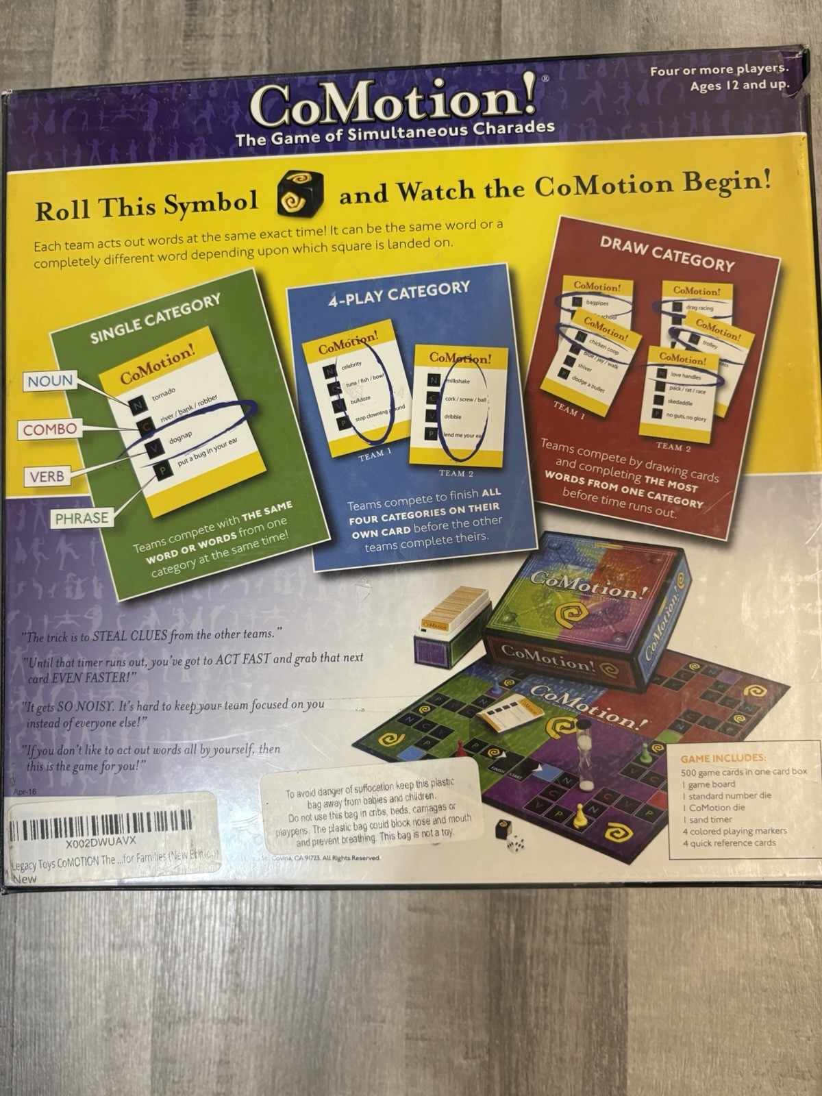CoMotion! Board Game Second Edition NEW Sealed Simultaneous Charades Party Game