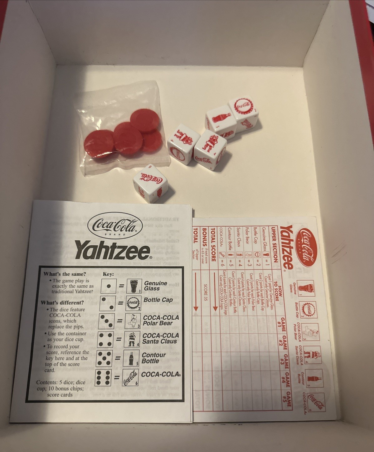 YAHTZEE Collectors Edition Shake Dice Game COCA COLA