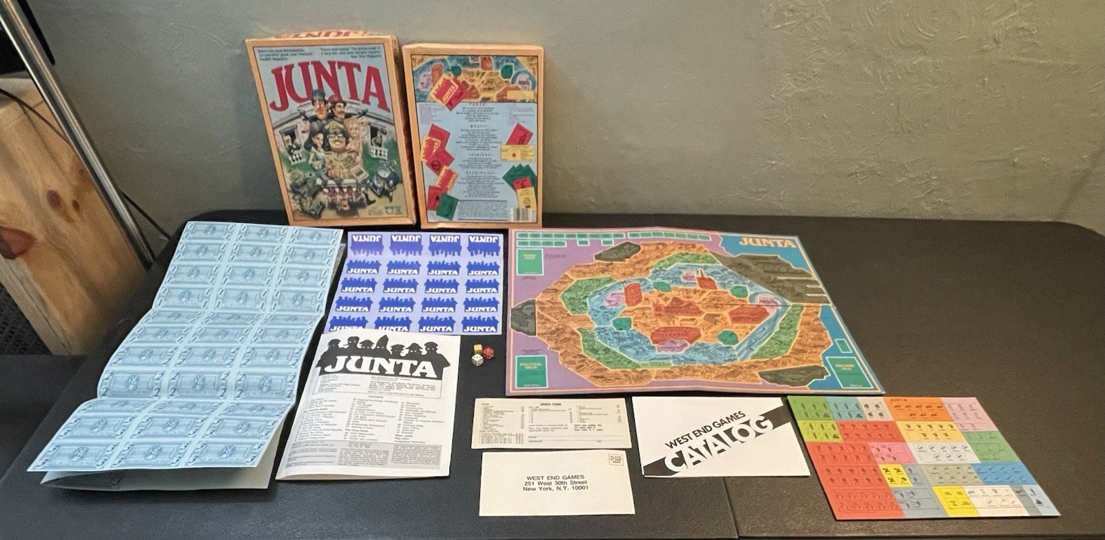 Junta 1985 Board Game West End Games Complete Unpunched Never Played FREE SHIP!!