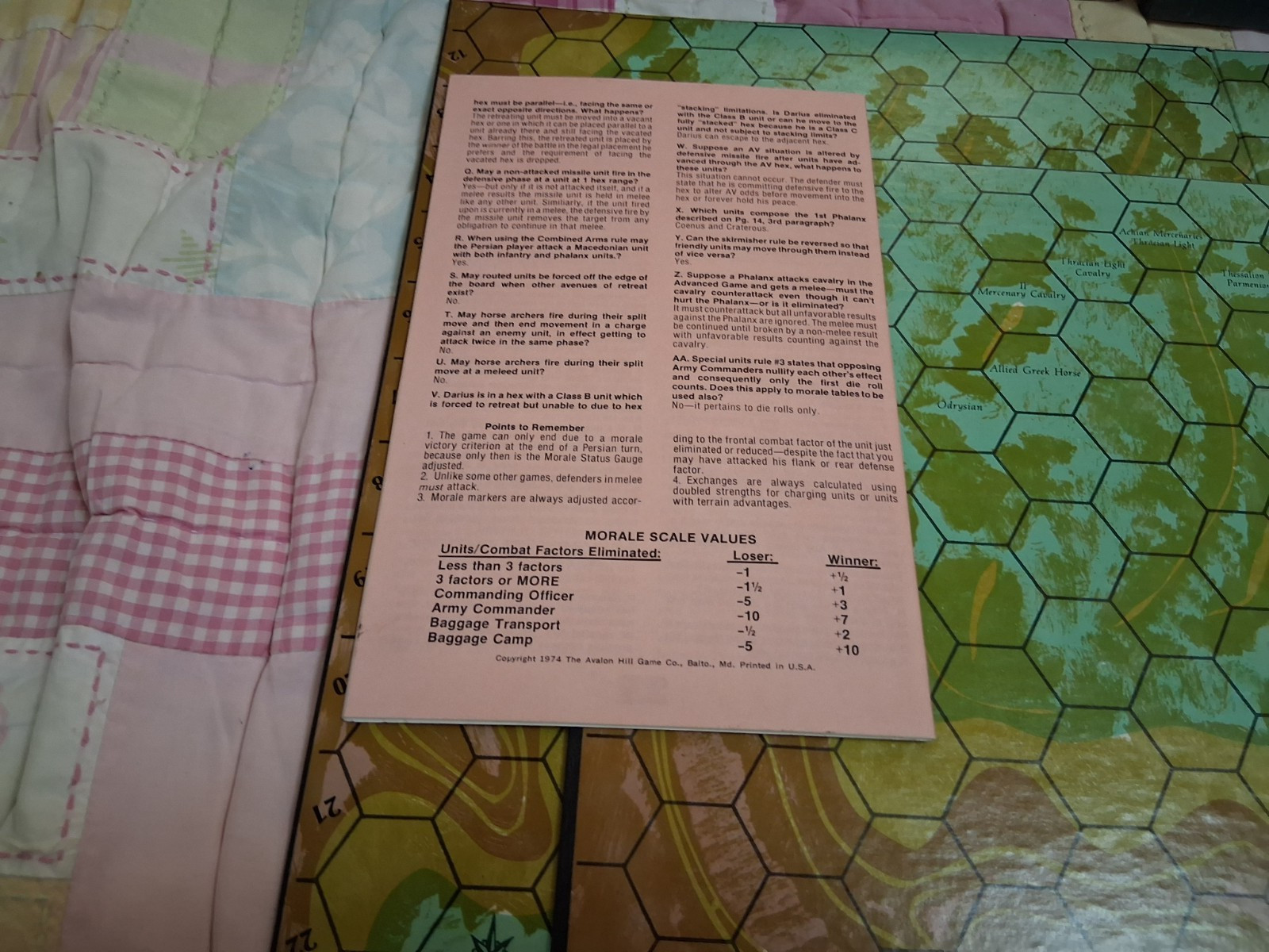 Alexander the Great (Avalon Hill 1974)/In Good+ Shape, with Extras.