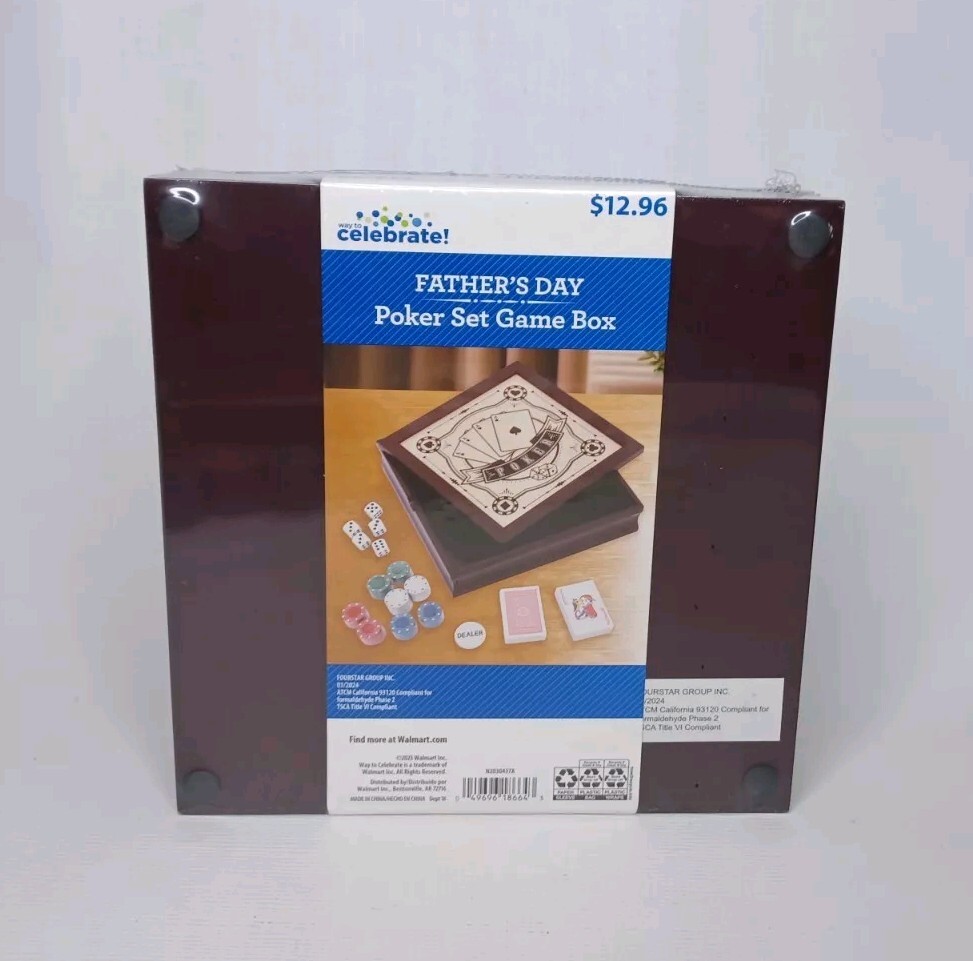 Poker Chips Cards Dice Set Game Box New Father’s Day Gift Idea