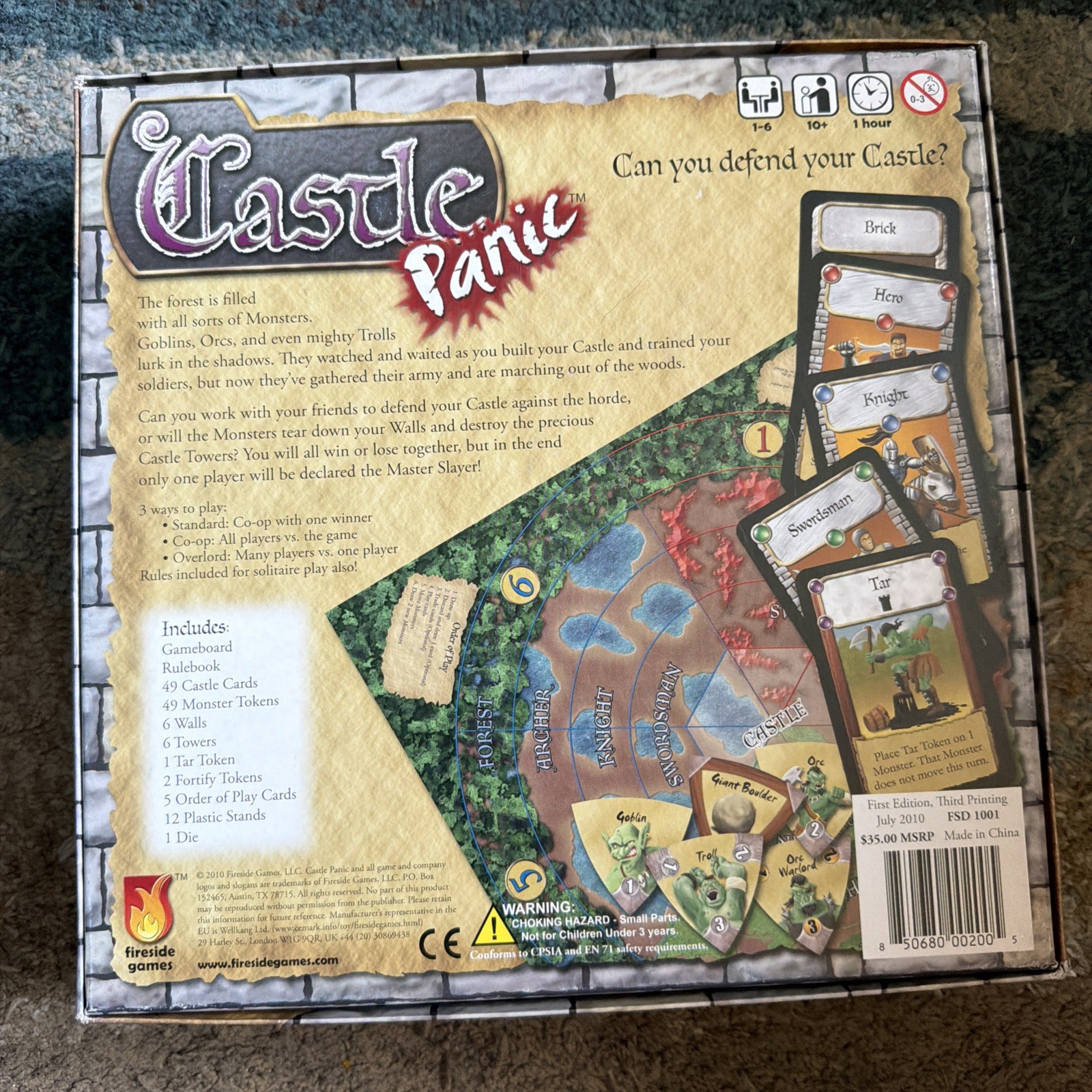 Castle Panic Board Game Fireside Games 2011 – 100% COMPLETE – Great Condition