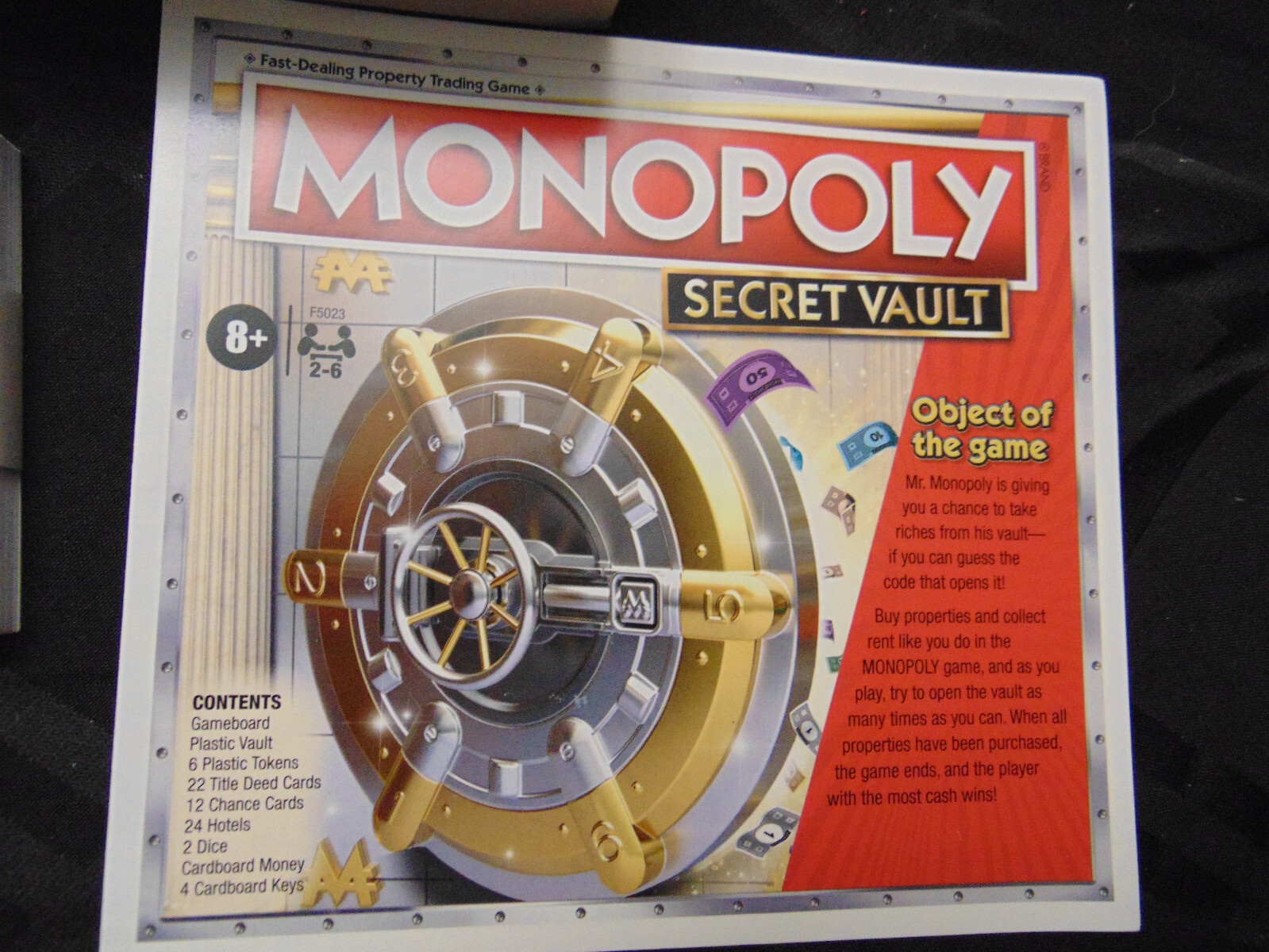 New MONOPOLY Secret Vault Board Game Ages 8+ 2-6 Players Family Board Game