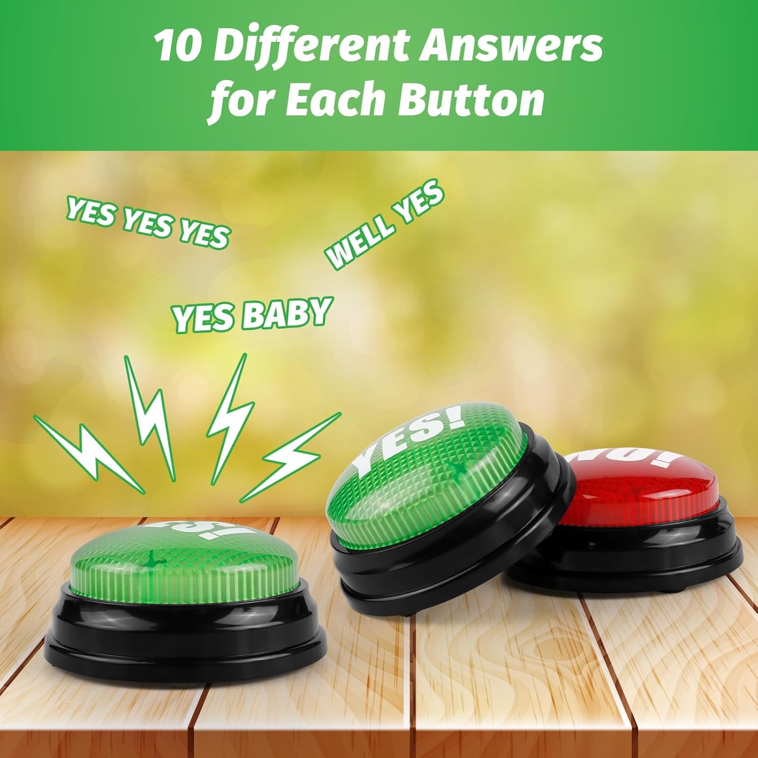 Set of 2 Yes No Answer Buzzers for Game Shows and Party Games