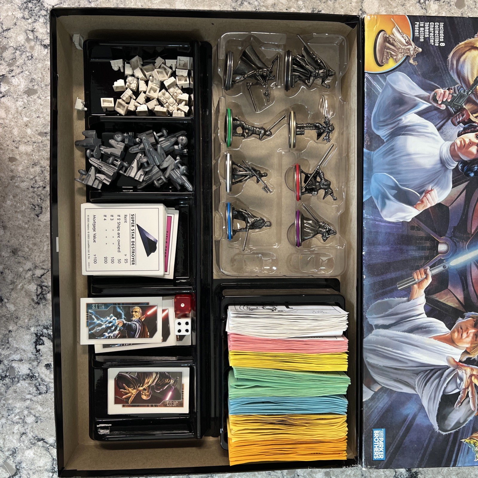Monopoly Star Wars Saga Edition Board Game 2005 Complete Set
