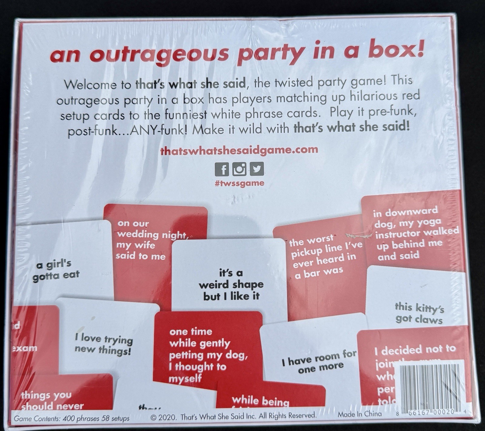 That’s What She Said Adult Party Game Base Set Twisted Innuendos NIB Sealed