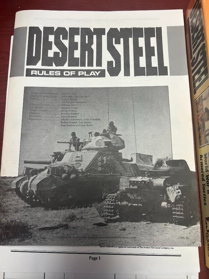 1989 West End Games “Desert Steel” Board Game