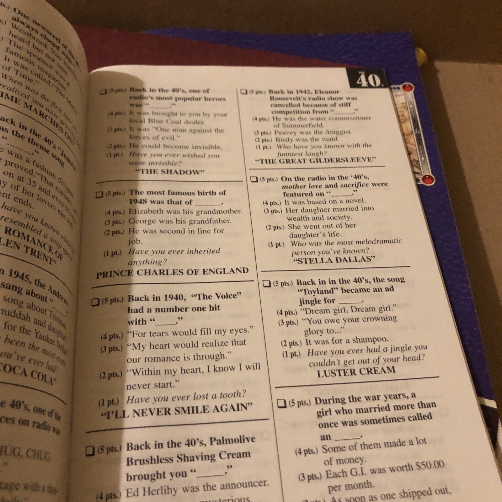 Reminiscing The game for People over 30 2000 Millennium Edition Free Gifts 🎁